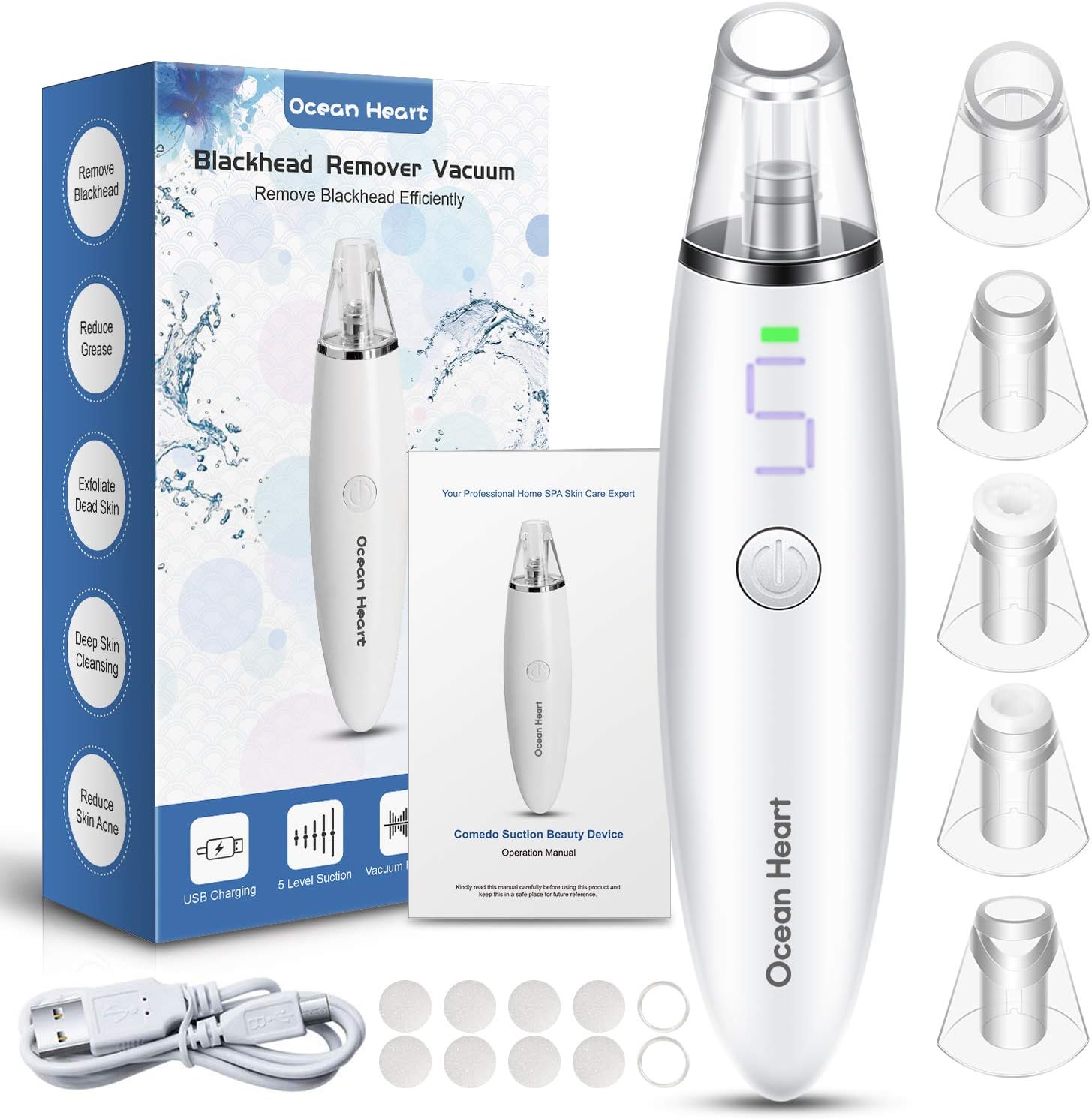 Ocean Heart Vacuum Cleaner for Blackhead Removal and Pore Cleansing (2020)