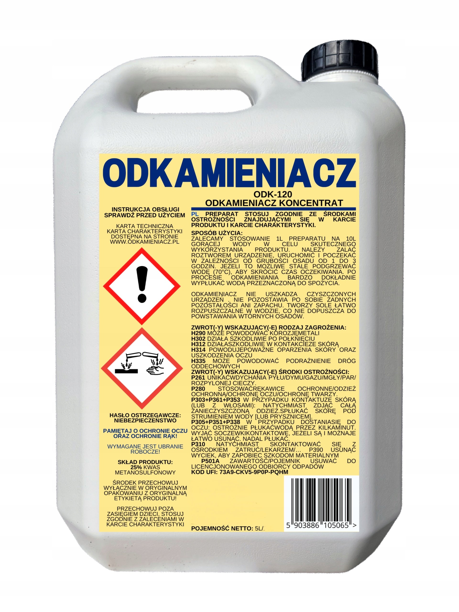 Odkamieniacz Liquid Concentrate ODK 120 Manufacturer 5 Liters