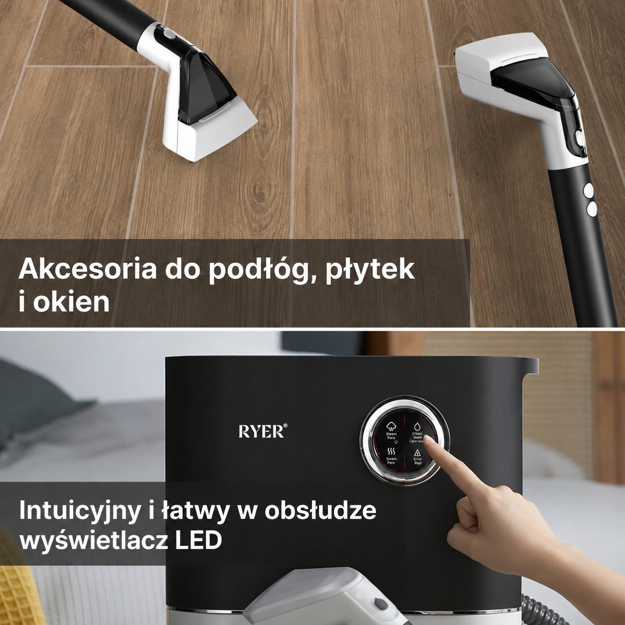 Odkurzacz Piorący Parowy RYER ULTIMATE 100C 13000Pa 10Bar Dywany Tapicerka Manufacturer code 96