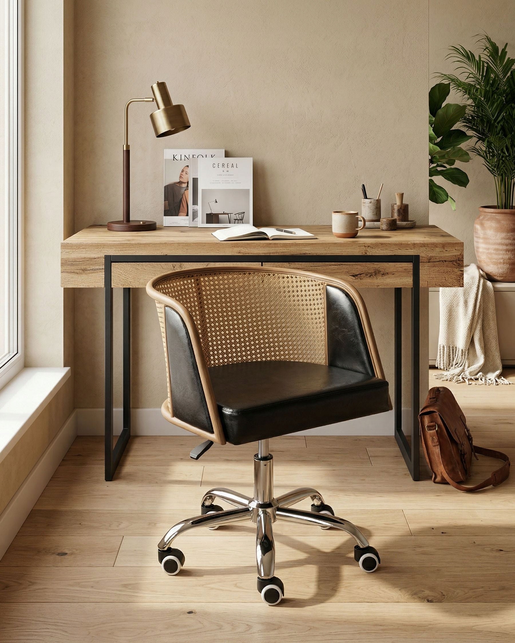 Office Chair Adjustable Faux Leather Black Packaging status original