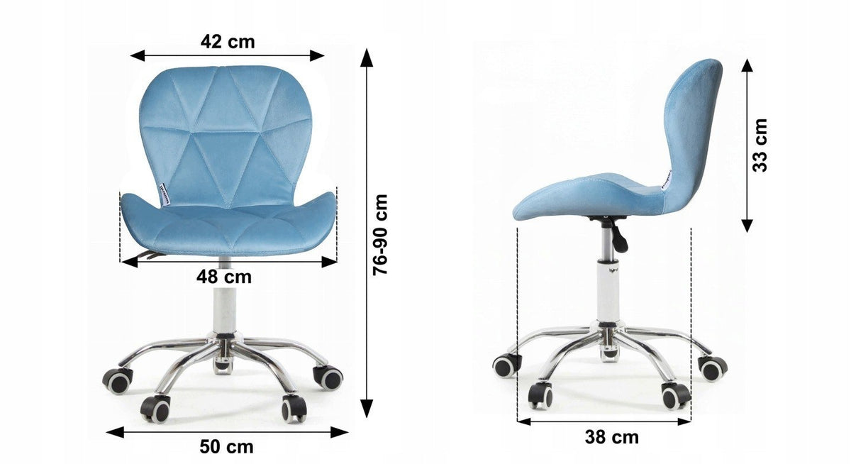 Office Chair Child Swivel Chair For Desk Velour 120KG Blue Packaging status original