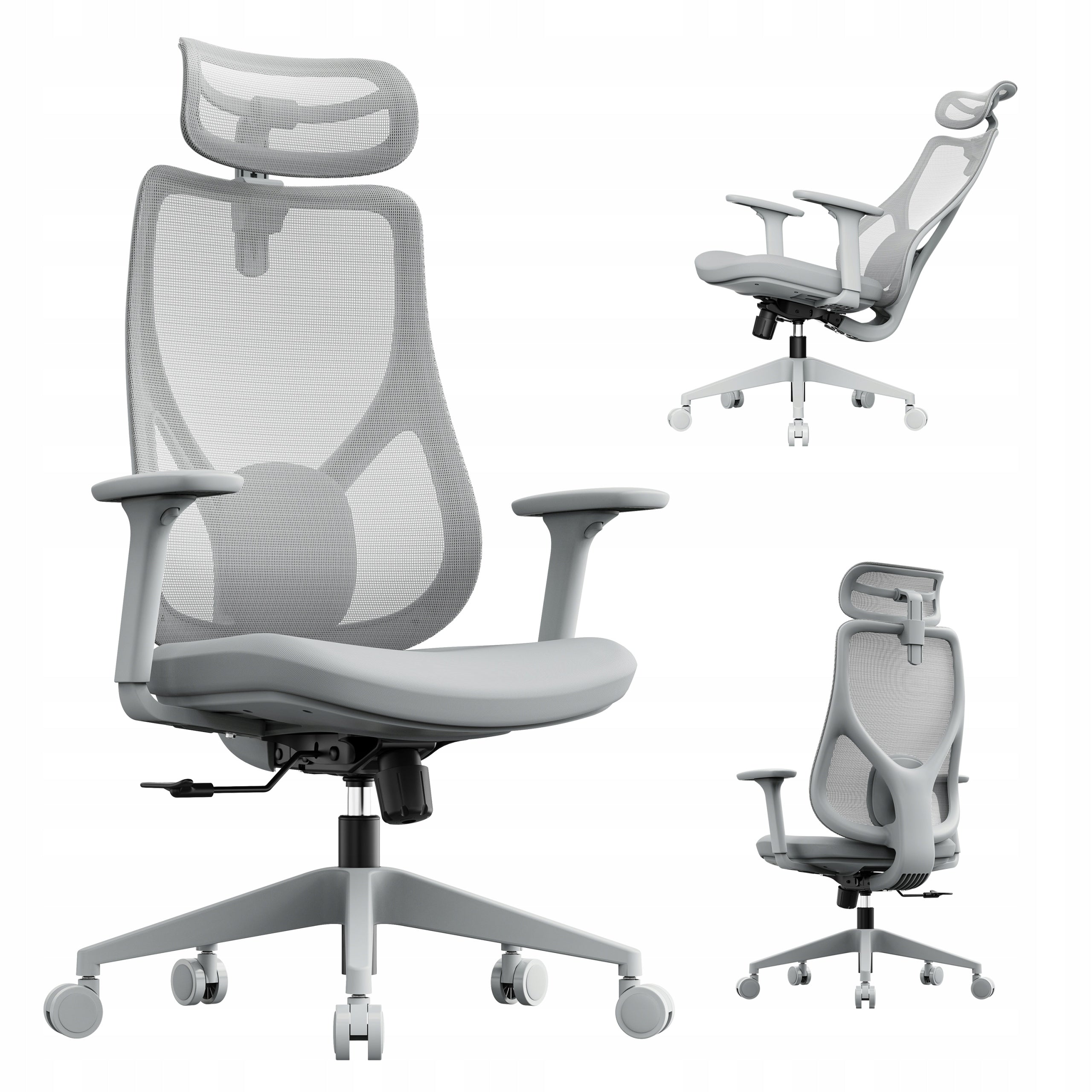 Office Chair Ergonomic Swivel Chair Material Grey Sense7 Moyo
