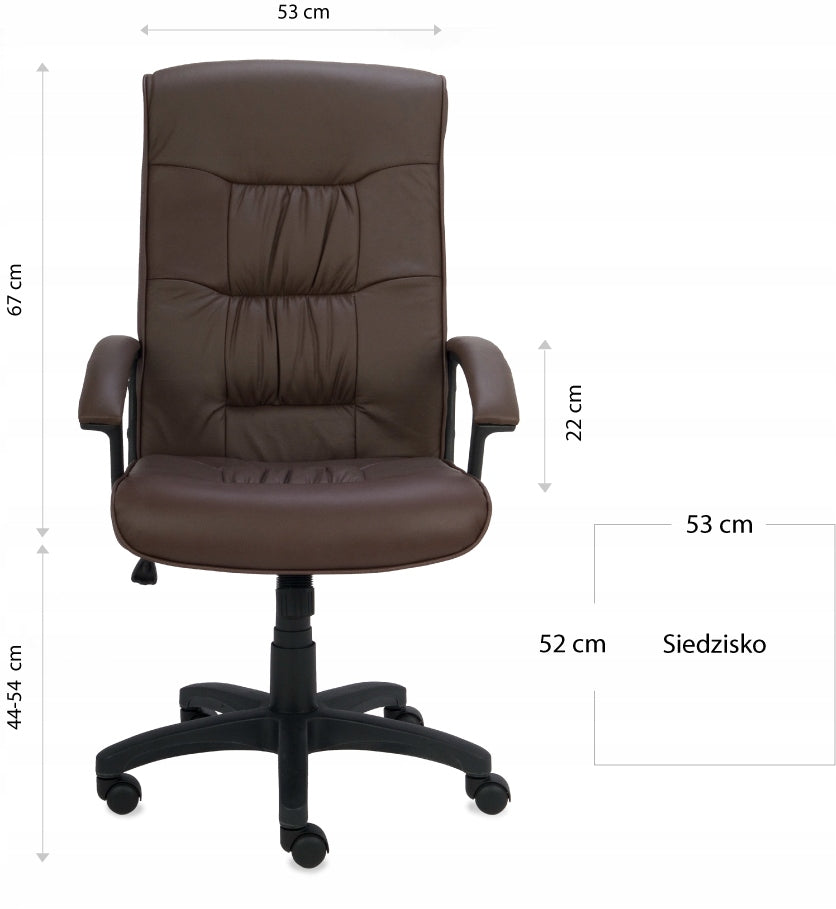 Office Chair Rotating Cabinet GROSPOL Relaxation Natural Leather Brown Packaging status original