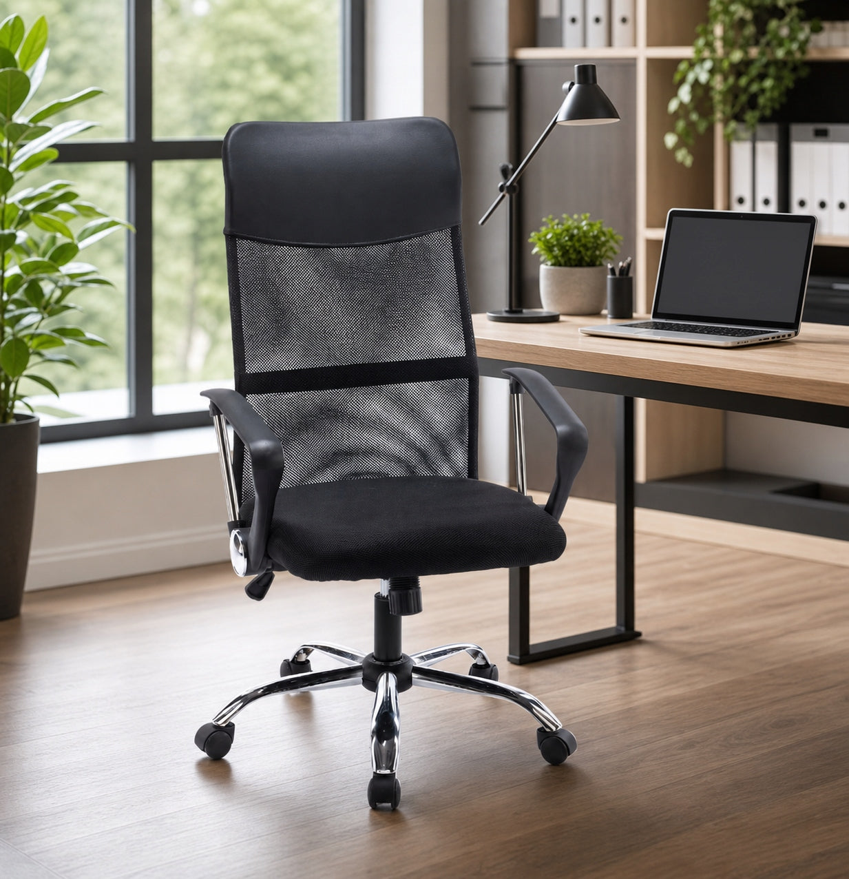Office Chair Swivel Chair Ergonomic Adjustable Black Mesh Packaging status original