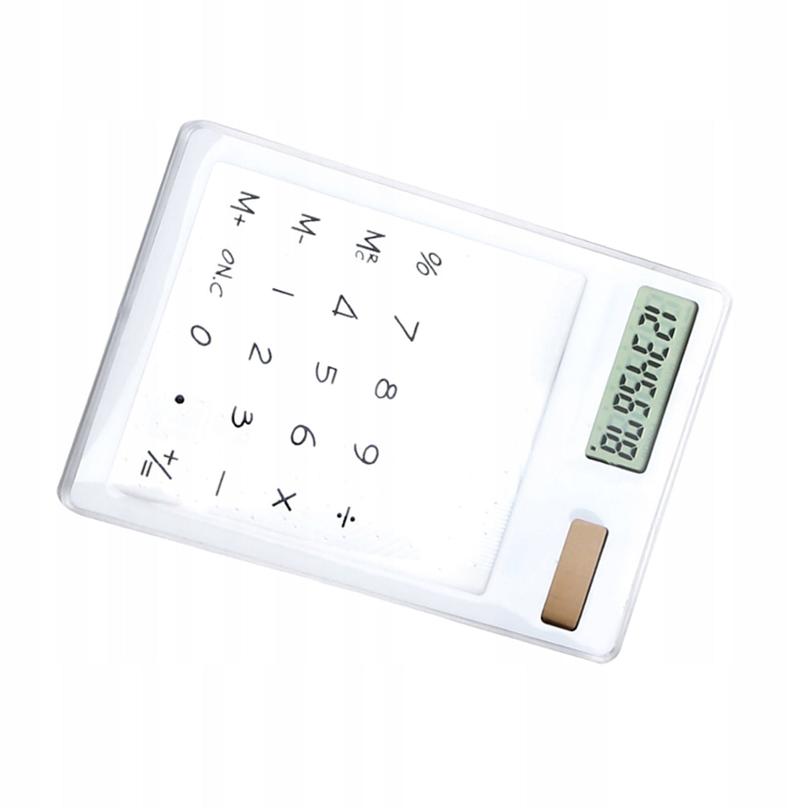 Office Home Portable Solar Calculator with Touch Screen 8 Digit LCD White