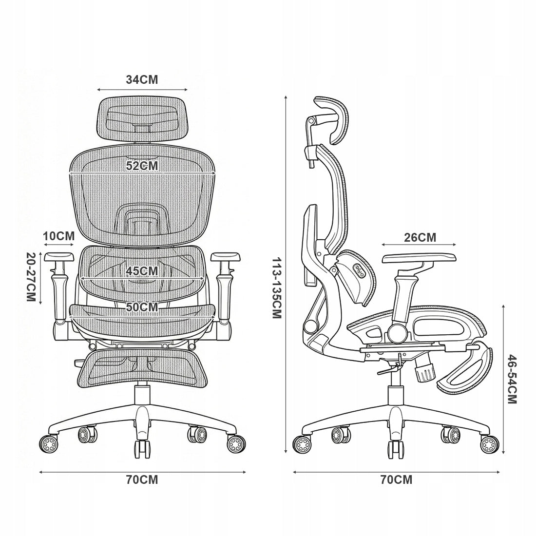 Office MASSAGE Chair Swivel Black Mesh Base Chrome Footrest Manufacturer code SPC-DORIS-20B