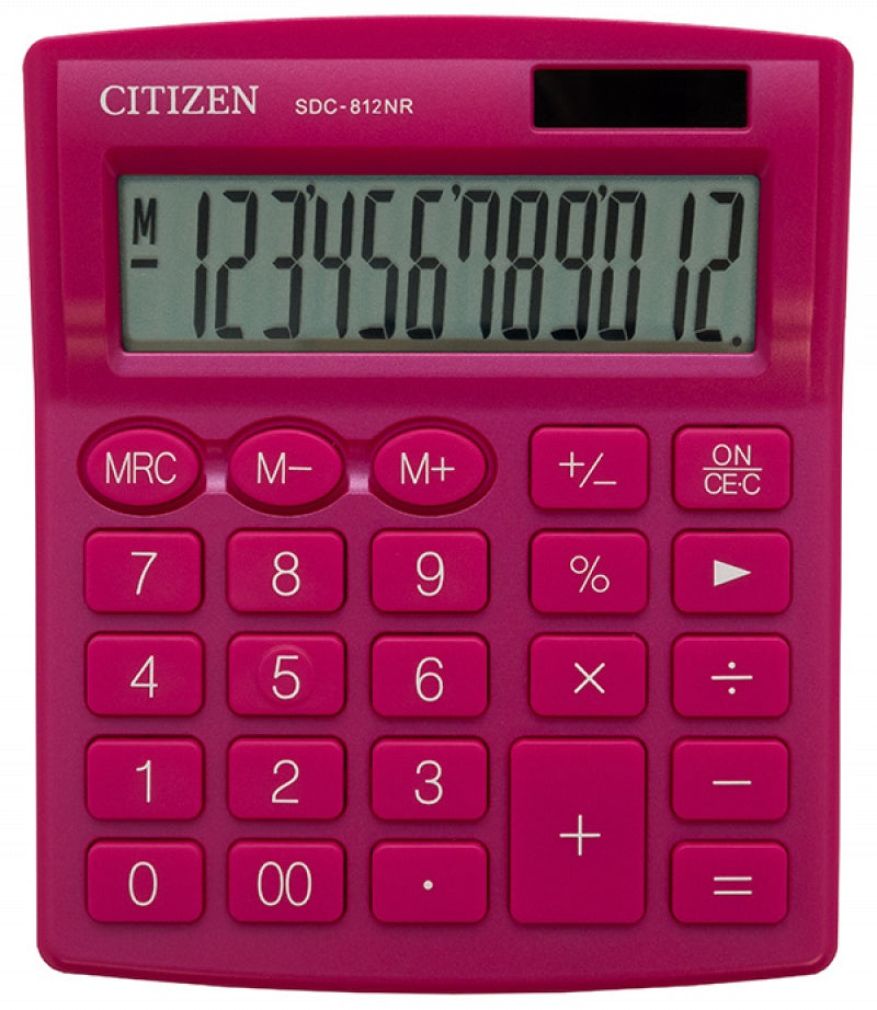 Office calculator Citizen SDC 812 NRPKE 12 digits pink percentages Packaging status original