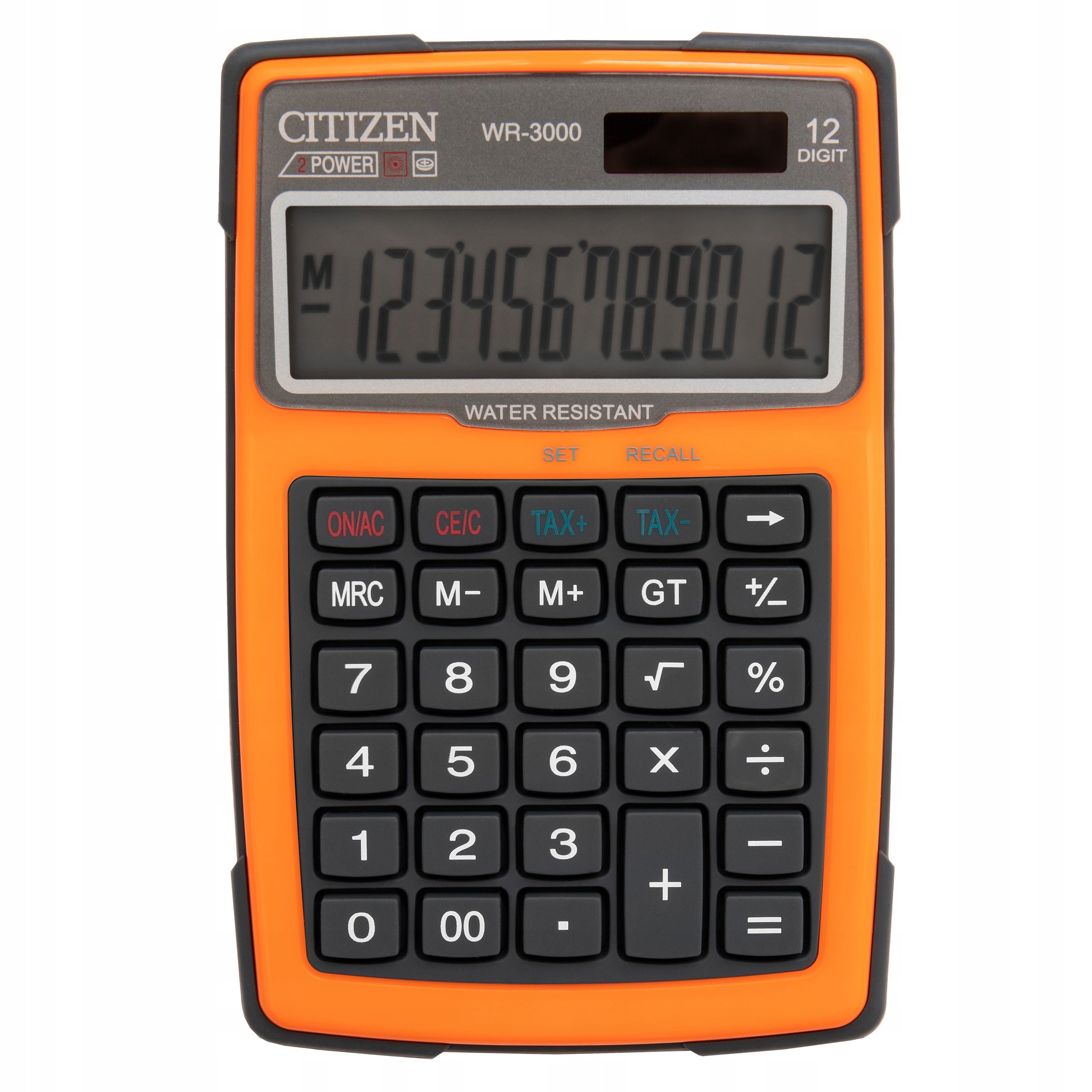 Office calculator Citizen WR 3000 orange rugged Outdoor 12 digits Packaging status original