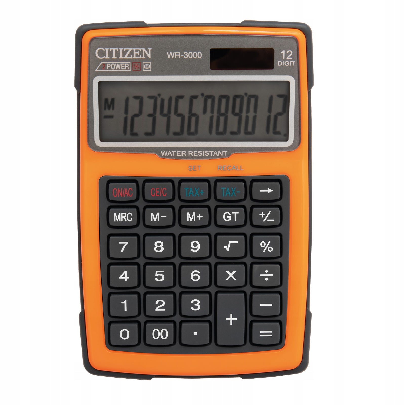 Office calculator Citizen WR 3000 orange rugged Outdoor 12 digits