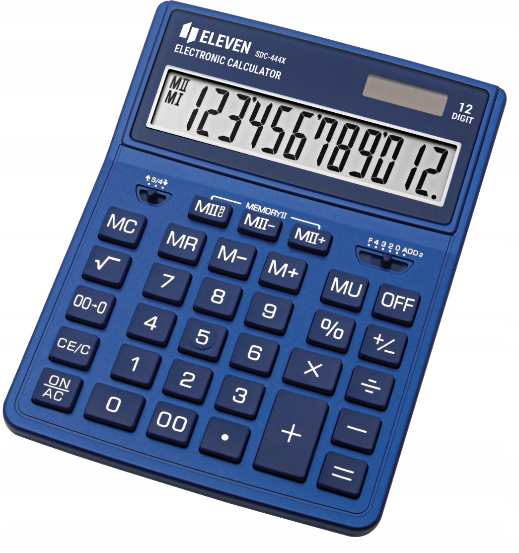 Office calculator Eleven SDC 444 XRNVE blue large 12 digits display Manufacturer code SDC-444XRNVE