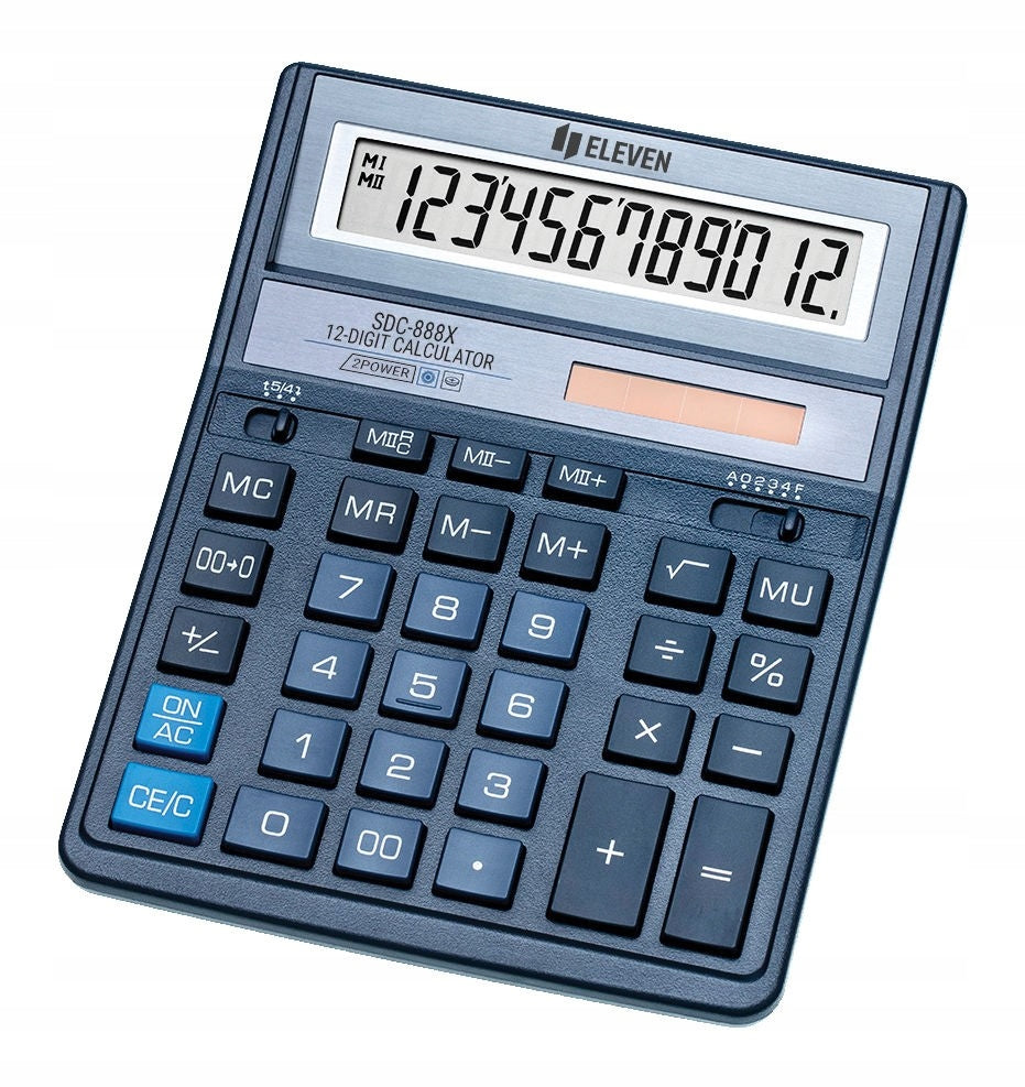 Office calculator Eleven SDC 888 XBL blue large 12 digits display Manufacturer code SDC-888X-BL