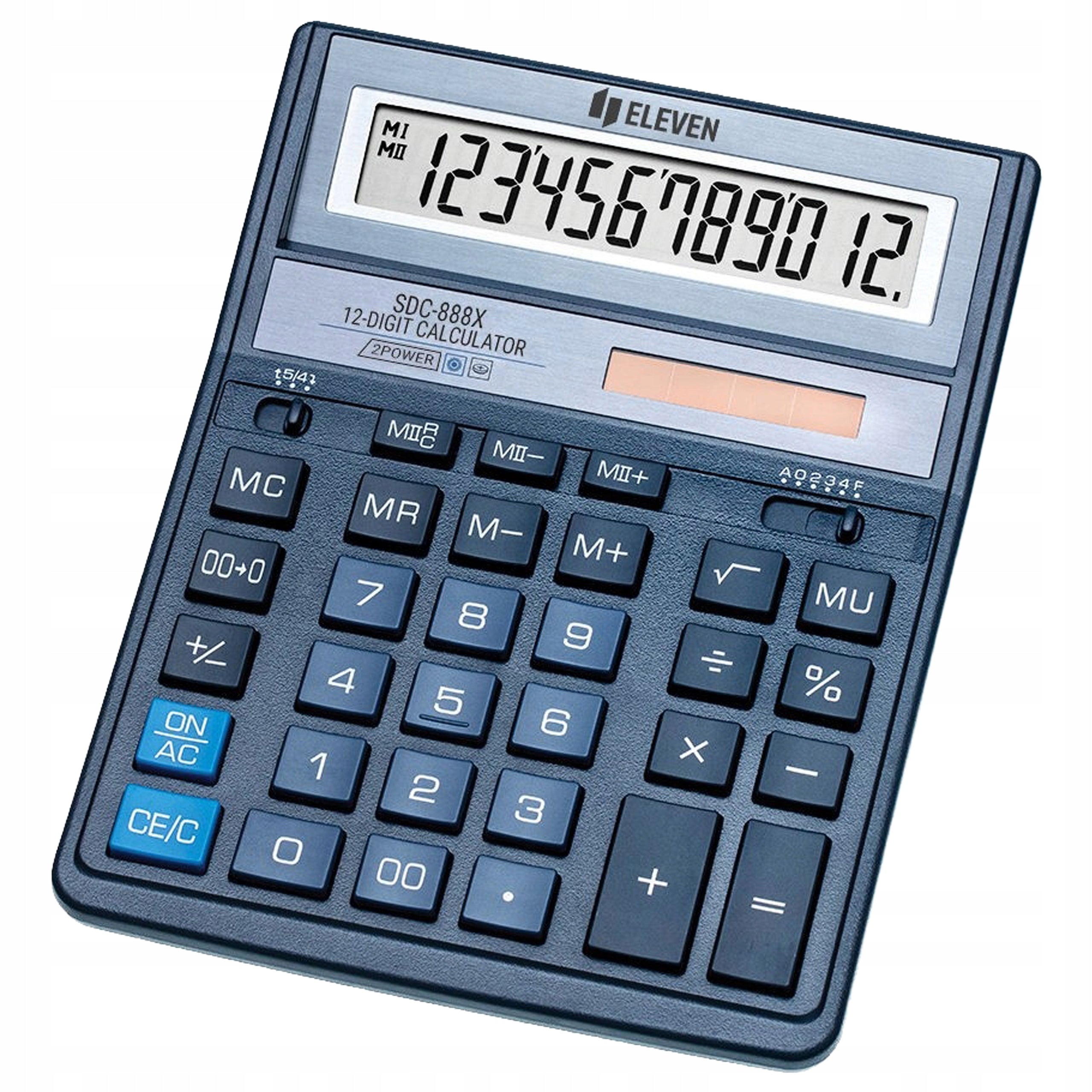 Office calculator Eleven SDC 888 XBL blue large 12 digits display