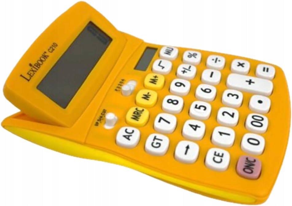 Office calculator Lexibook C210 solar cell LCD yellow Color shades of yellow and gold