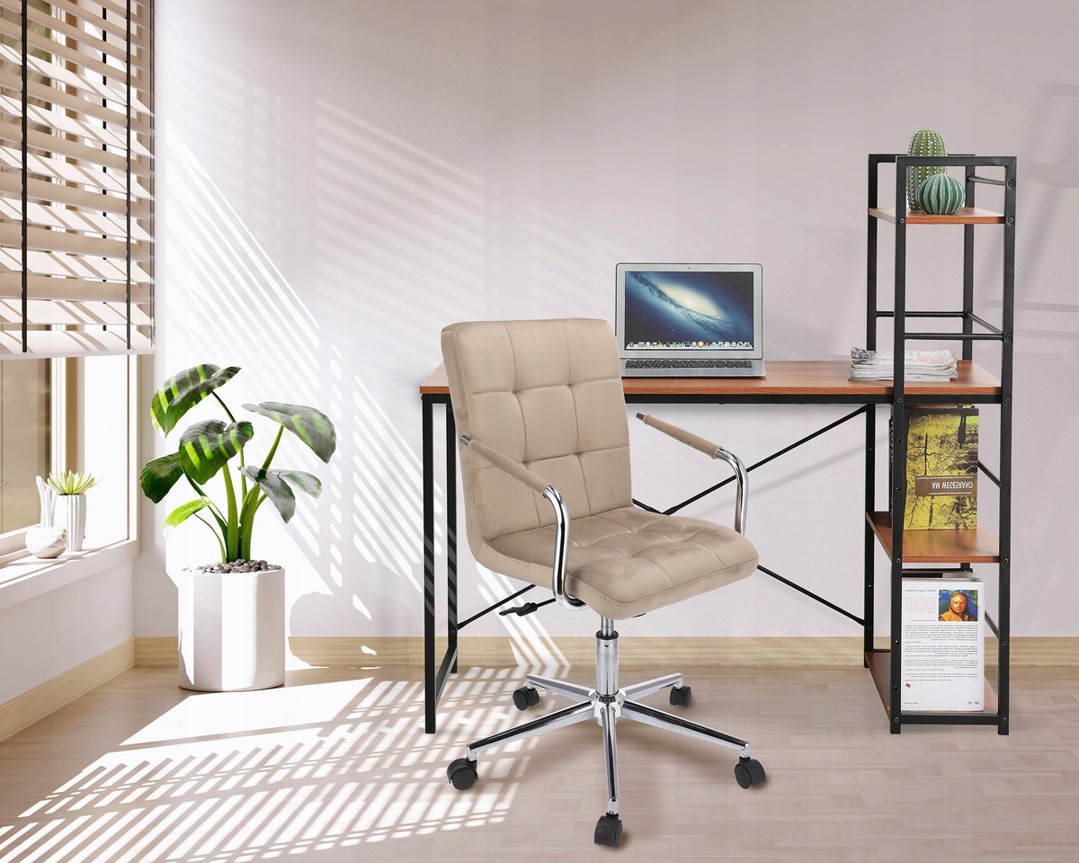 Office chair on wheels ROTATING office quilted QUATRO beige JUMIhome Brand Jumi
