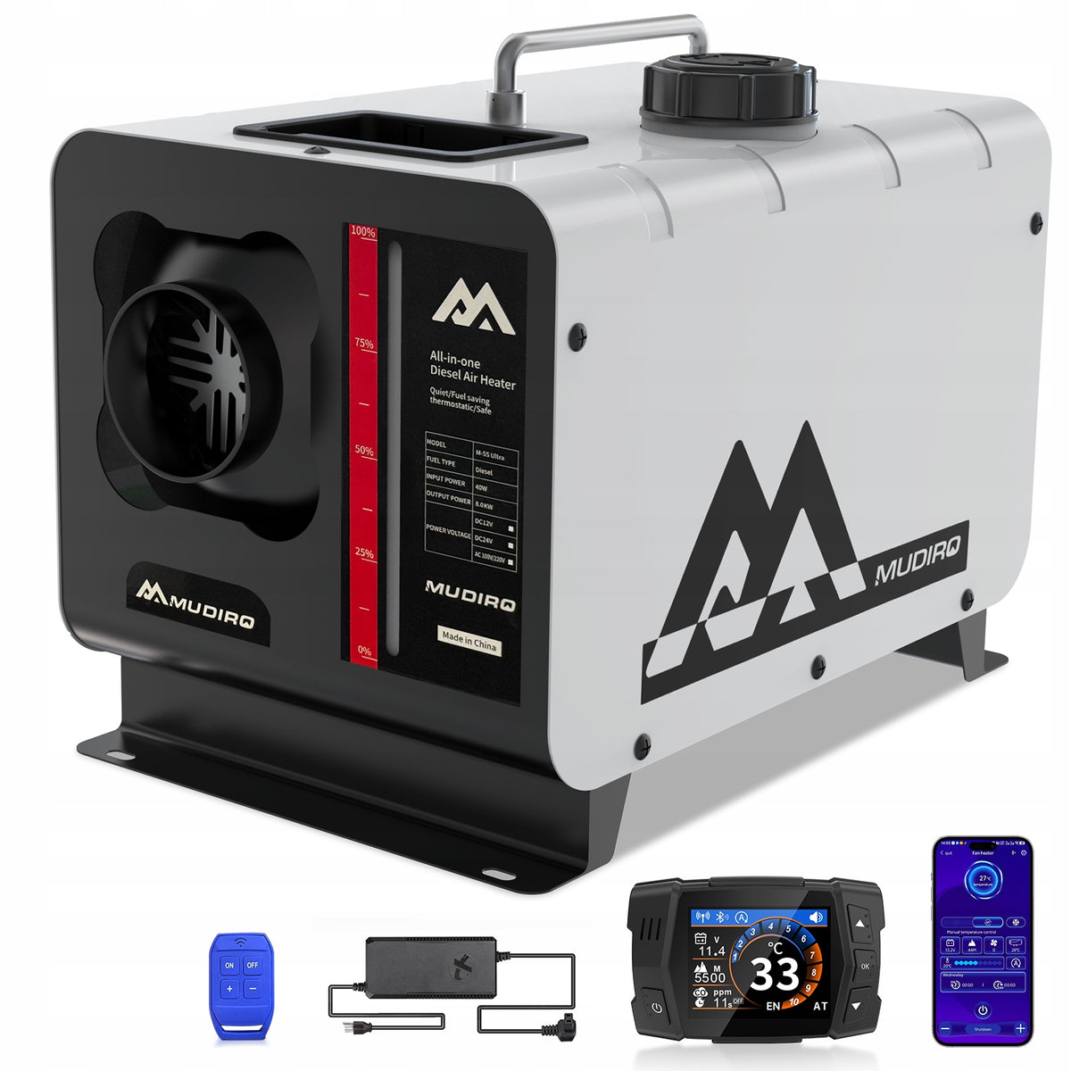Ogrzewanie Postojowe Nagrzewnica Webasto 12V/24V/230V 8kW z CO Alarmu I APP