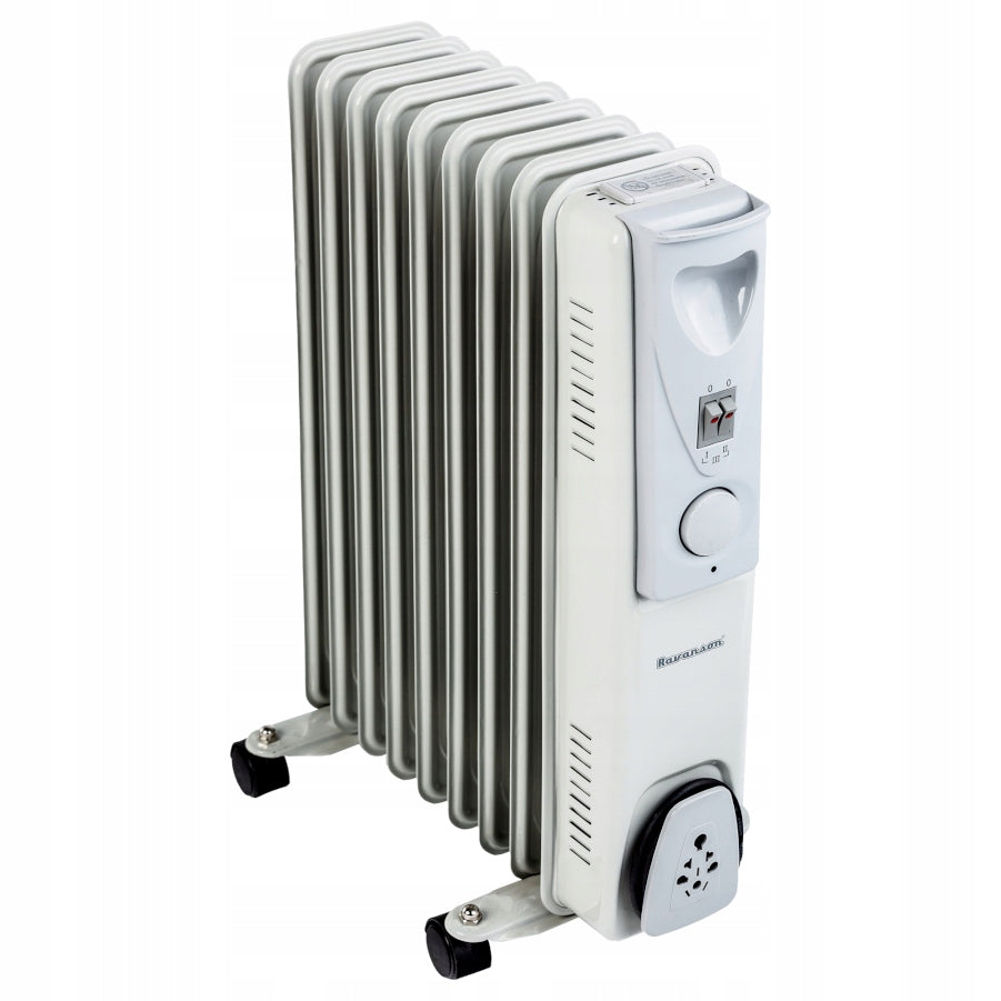 Oil heater RAVANSON OH 09 2000 W white wheels Olejak Packaging status original