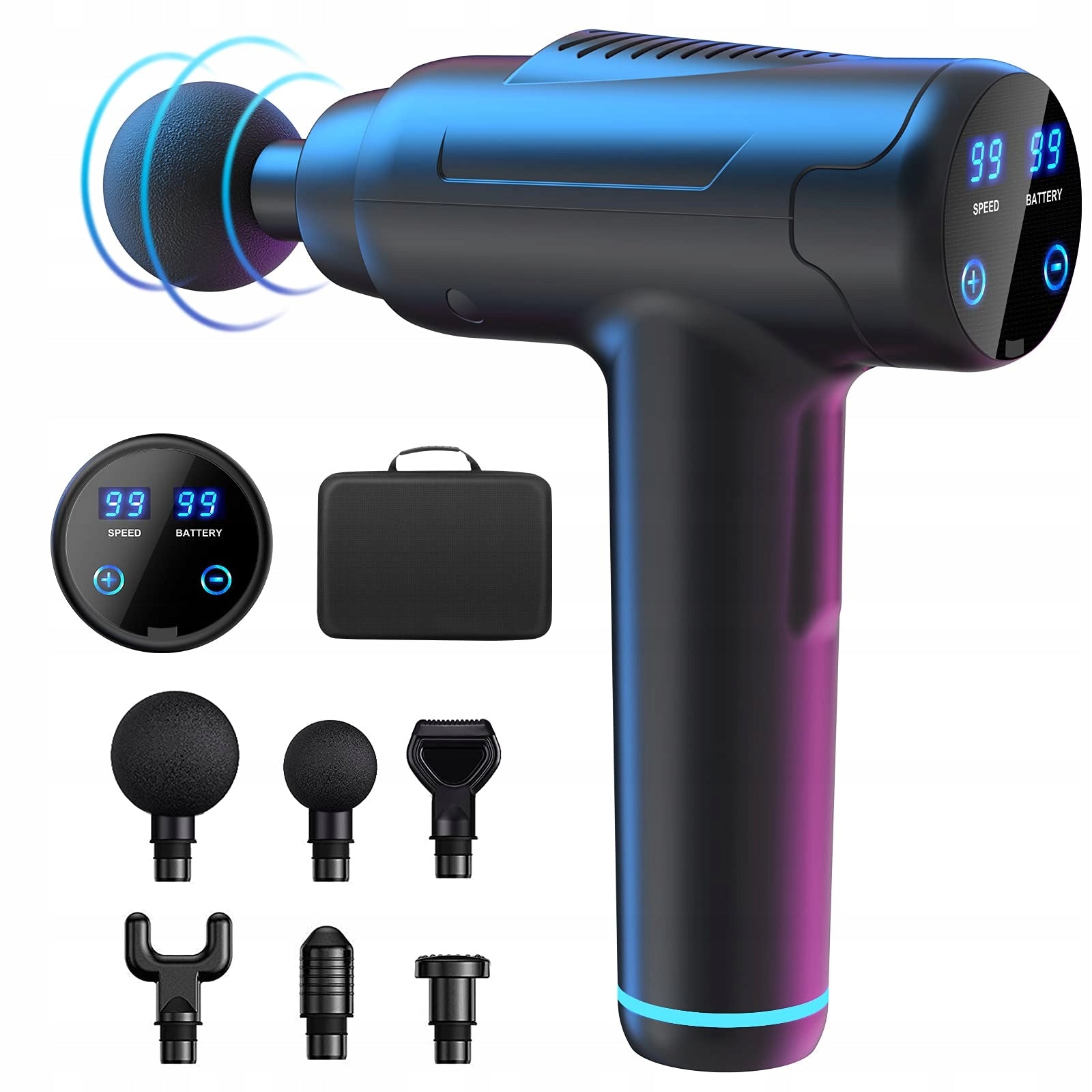Oleke Adjustable Ergonomic Massager Gun 6in1