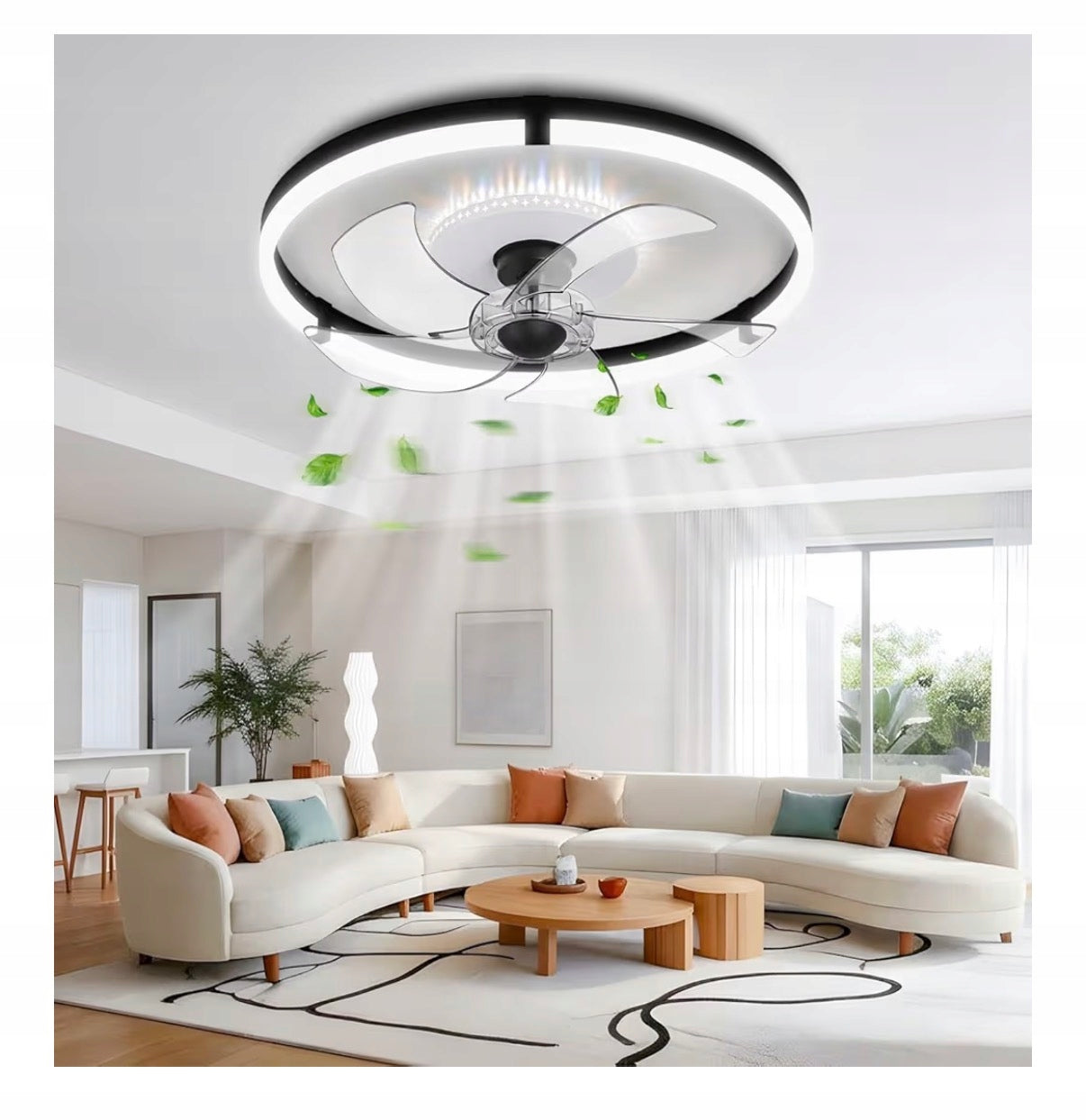 Omdekor Ceiling Fan with Lighting, App and Remote Control