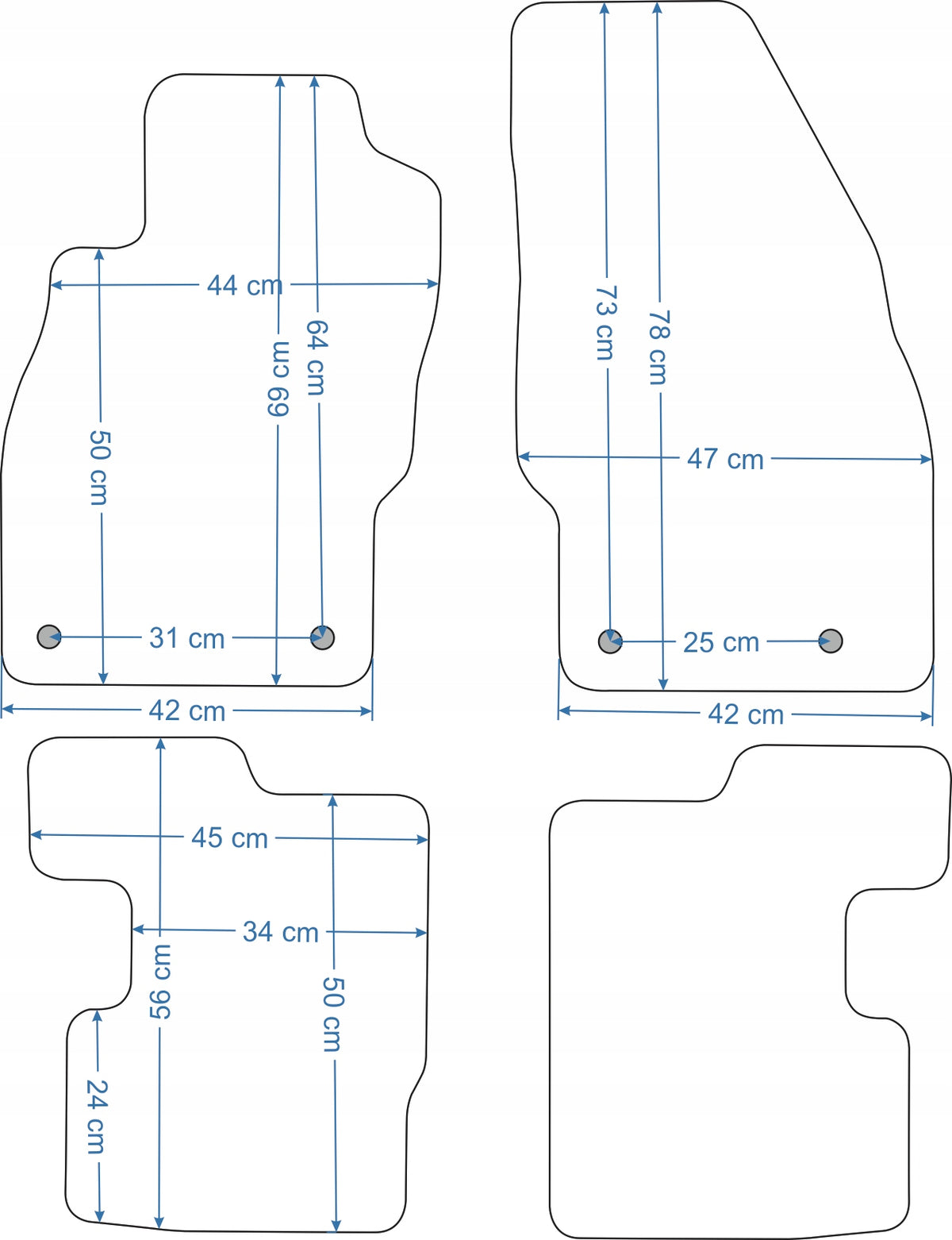 Opel Corsa D 2006-2014r. Black Velour Rugs - Economy Manufacturer's catalog number EPC260602
