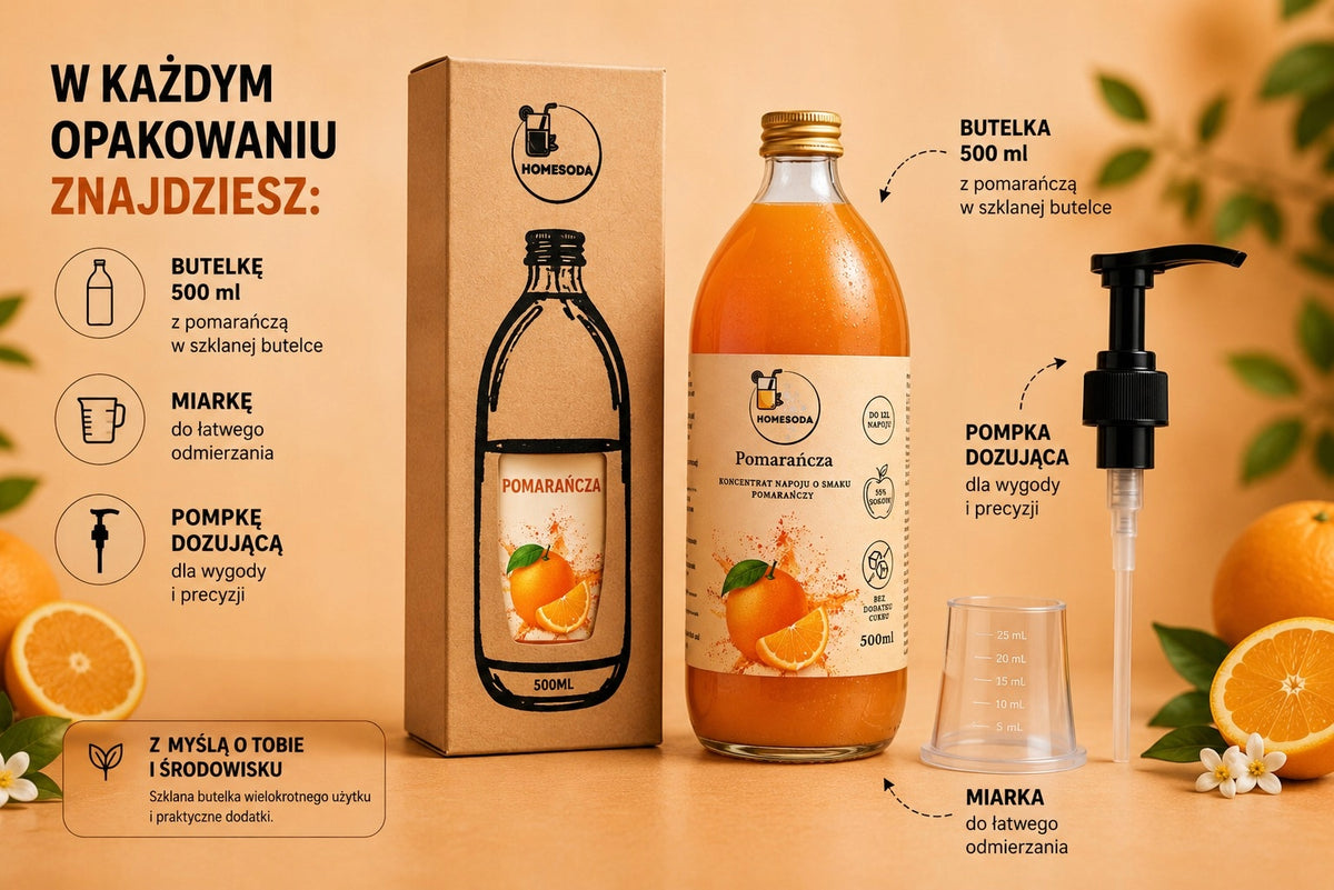 Orange Flavoured Syrup Concentrate for Sodastream Saturator by HomeSoda Manufacturer code 5902186929036