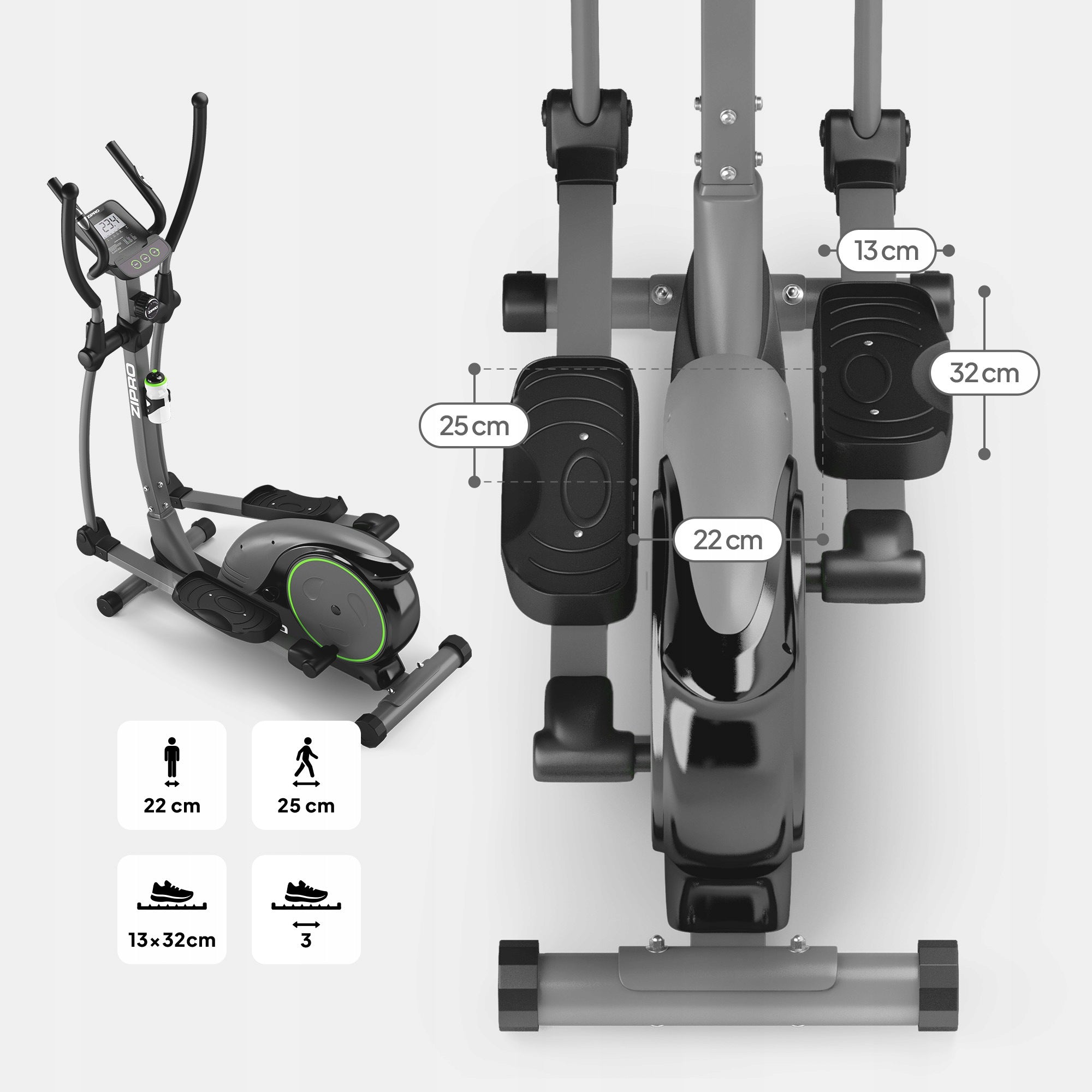 Orbi-Trek Magnetic Training Elliptical Trainer up to 150kg - Hulk Zipro Brand Zipro