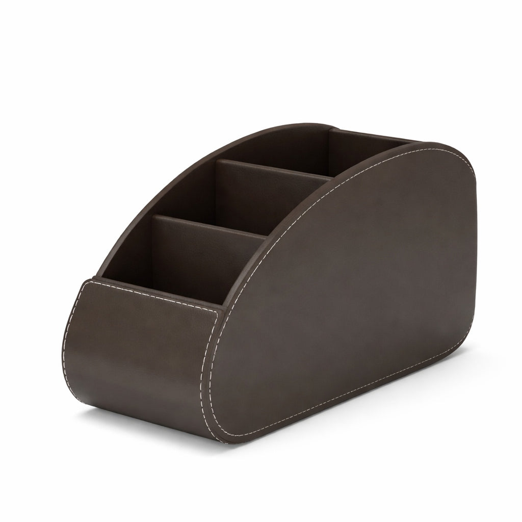 Organizer elegant remote control container 5 compartments brown Brand no brand