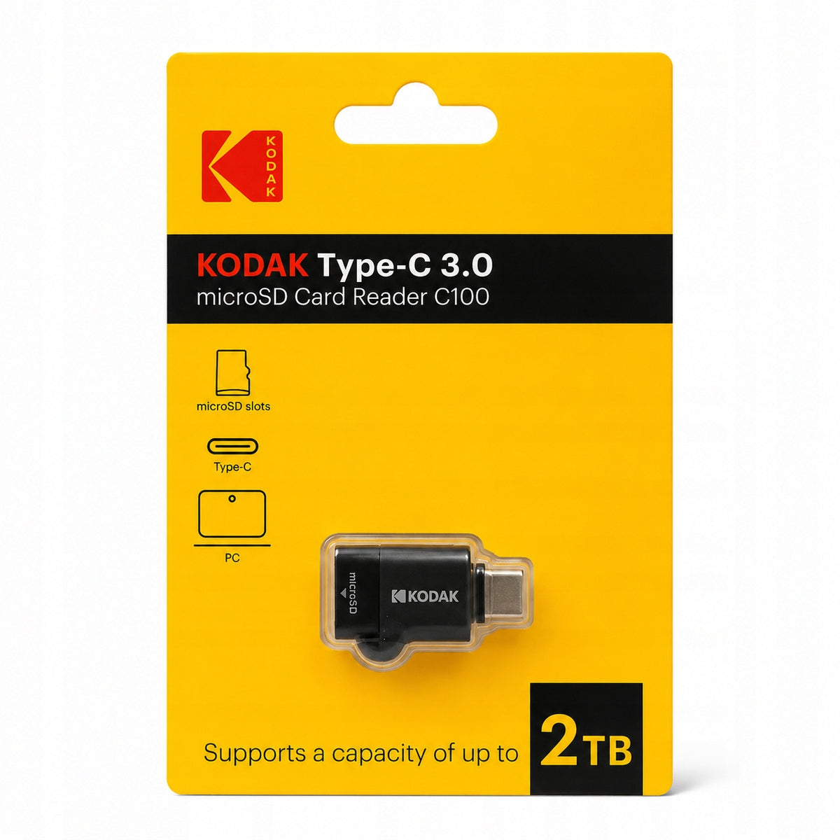 Original Card Reader microSD KODAK C100 USB-C 3.0 2TB