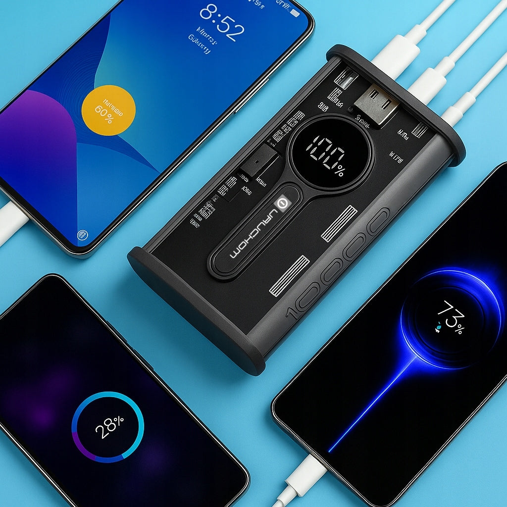Original Powerbank Samsung Apple 10000mAh 25W Super Fast Charging Black Packaging status original