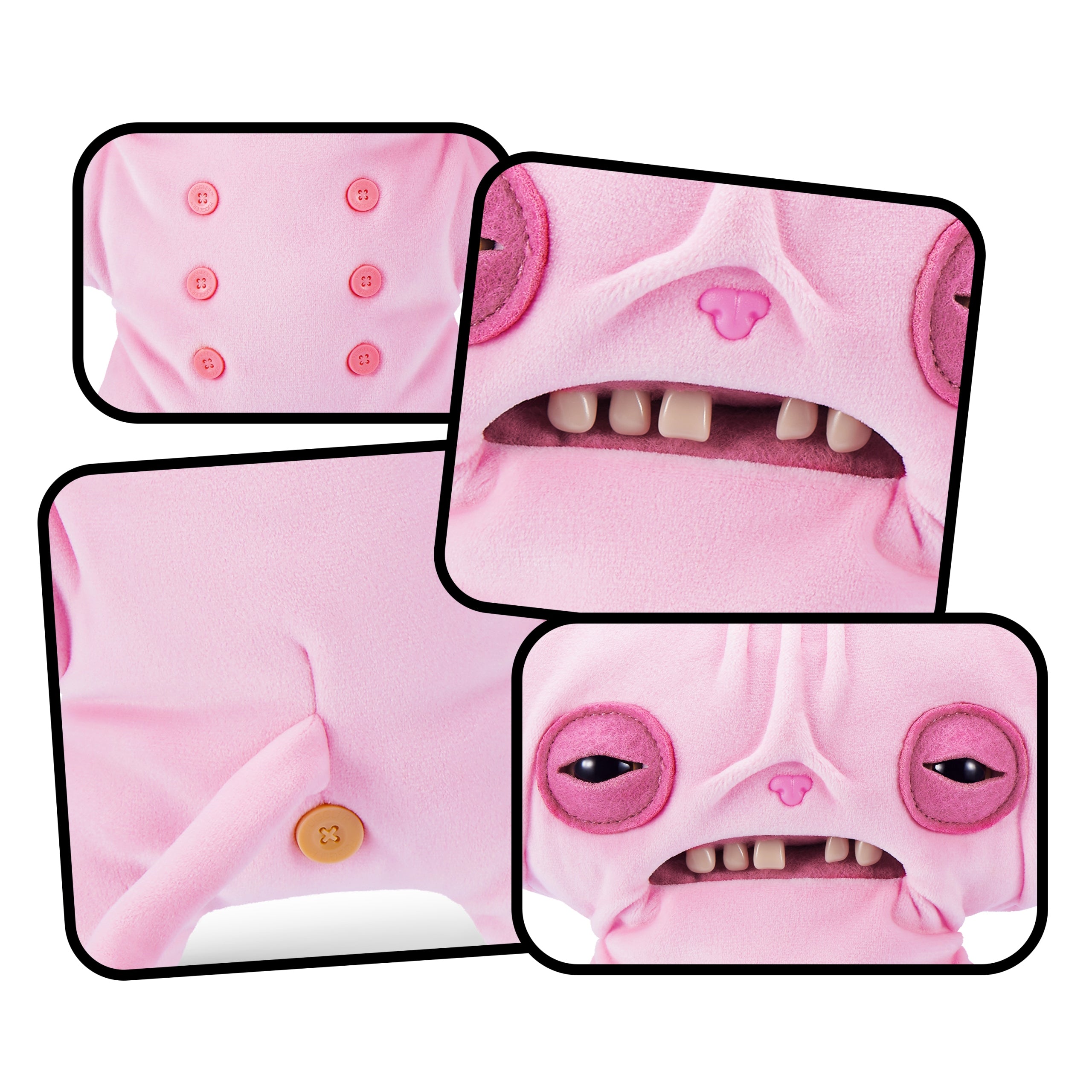 Original Zuru Fuggler Plush Toy 23cm Wrinkle Alley Cats cat sphinx pink Brand ZURU