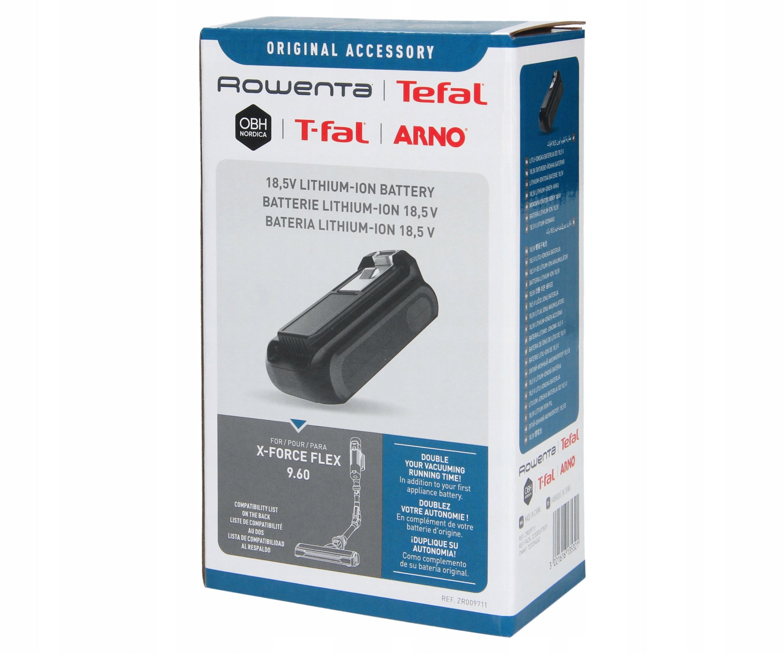 Original battery for Tefal X-Force Flex 9.60 vacuum cleaner | 2000mAh 18,5V Manufacturer code ZR009704