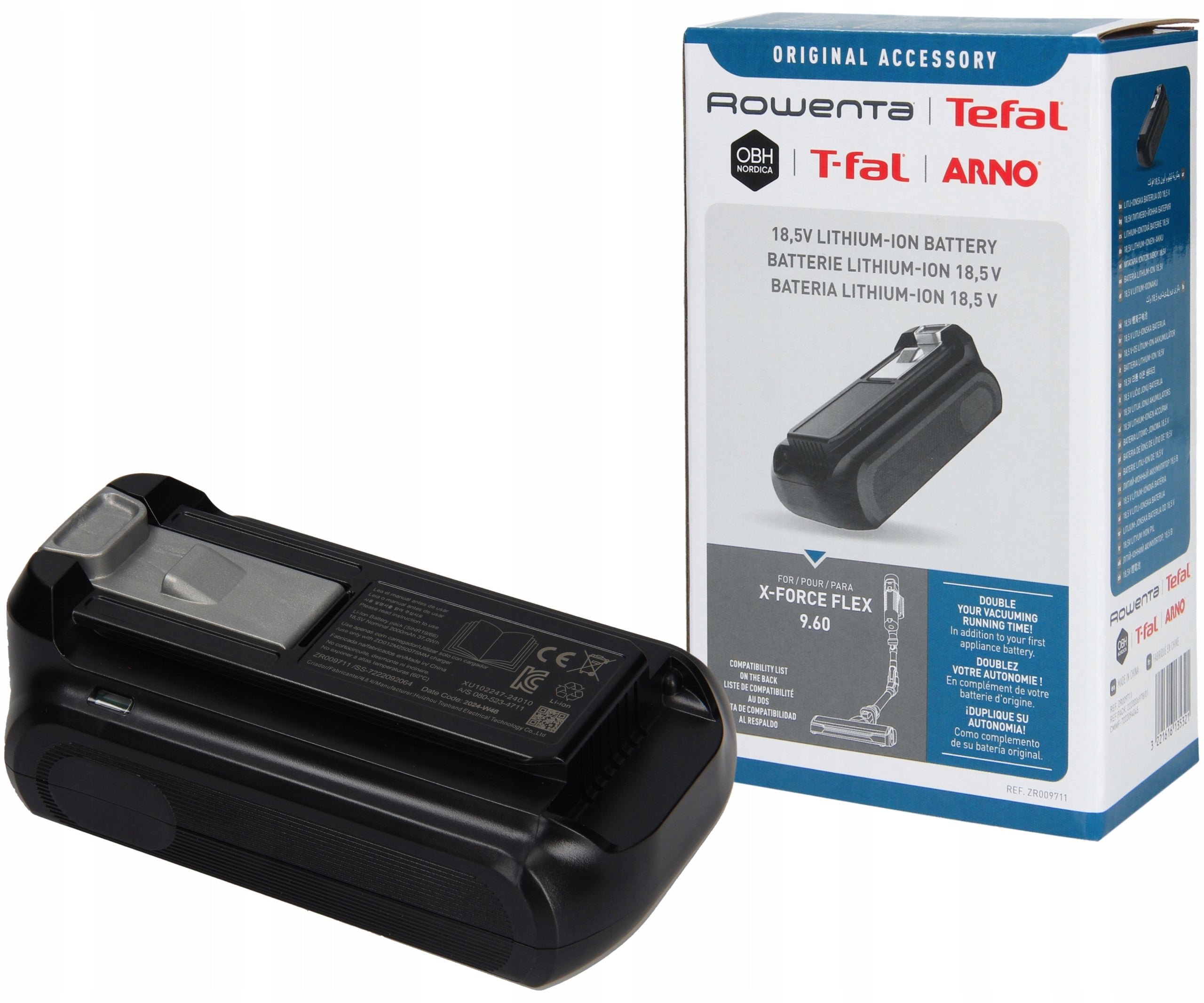 Original battery for Tefal X-Force Flex 9.60 vacuum cleaner | 2000mAh 18,5V