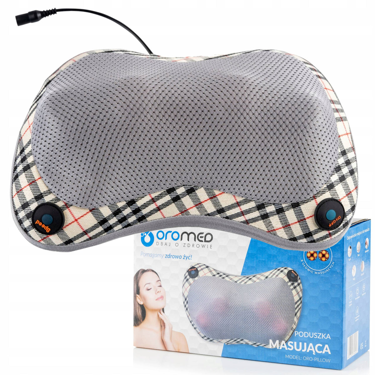 Oromed Shiatsu Massager Massage Pillow Massaging Neck Back Body