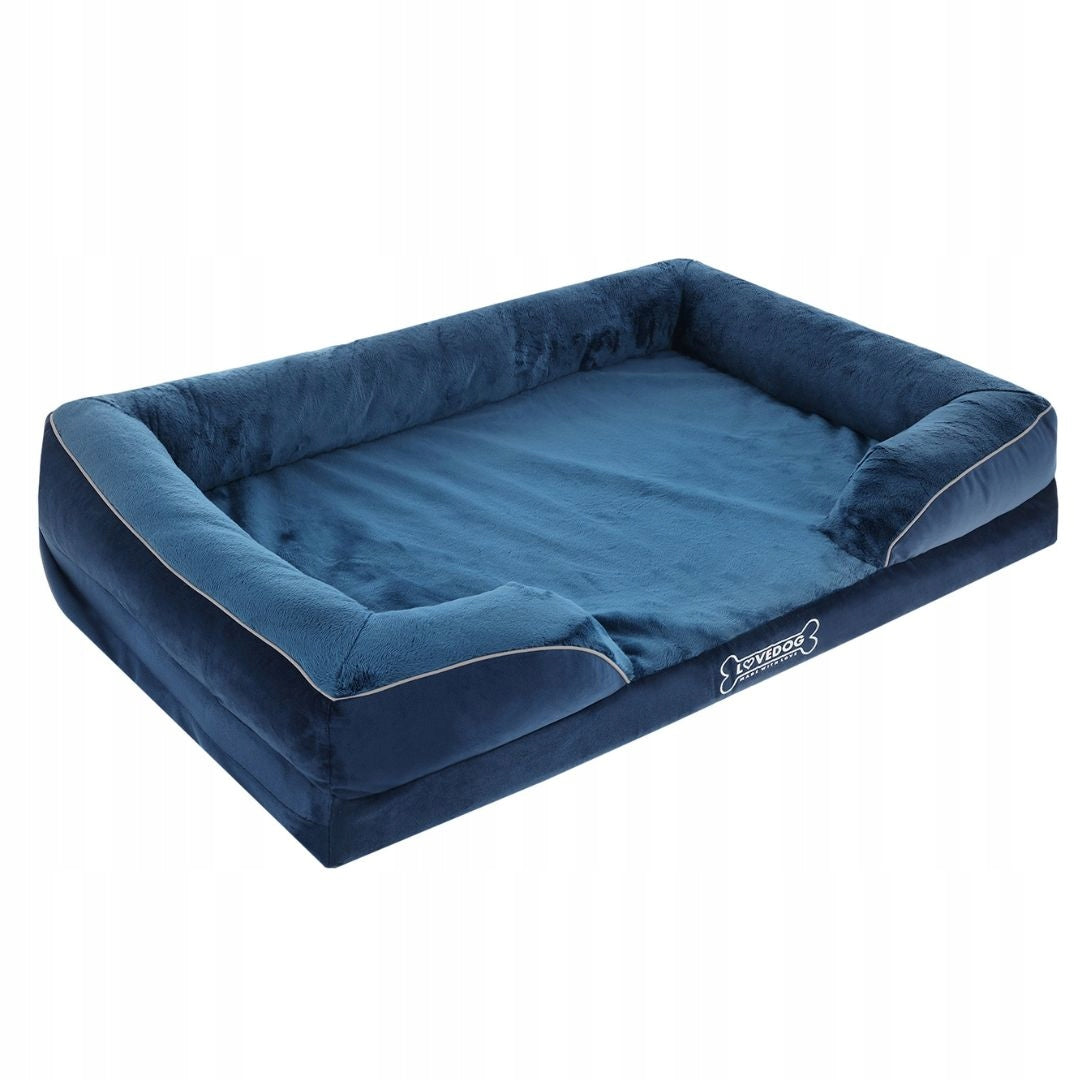 Orthopedic Dog Bed Waterproof Large L 90x60 Navy Blue Packaging status original