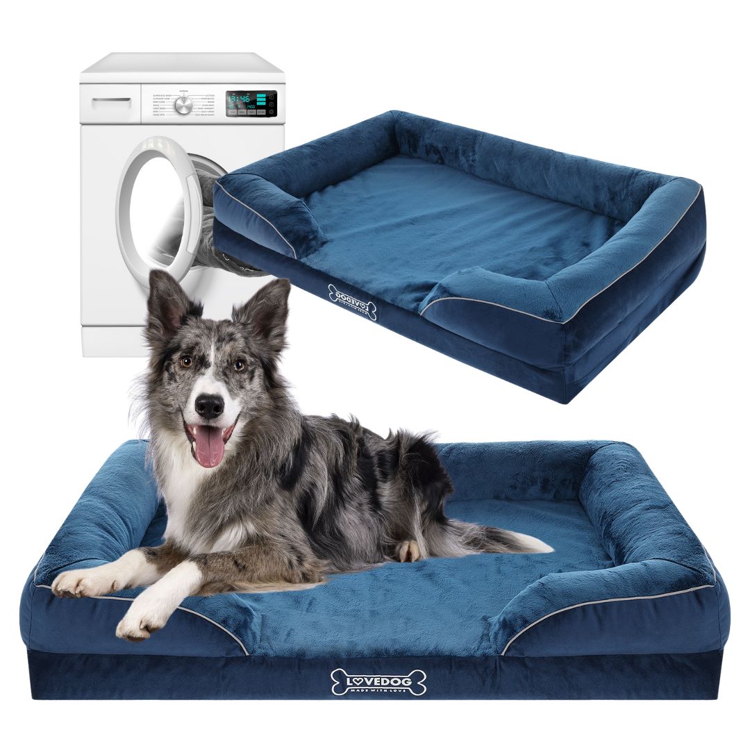 Orthopedic Dog Bed Waterproof Large L 90x60 Navy Blue
