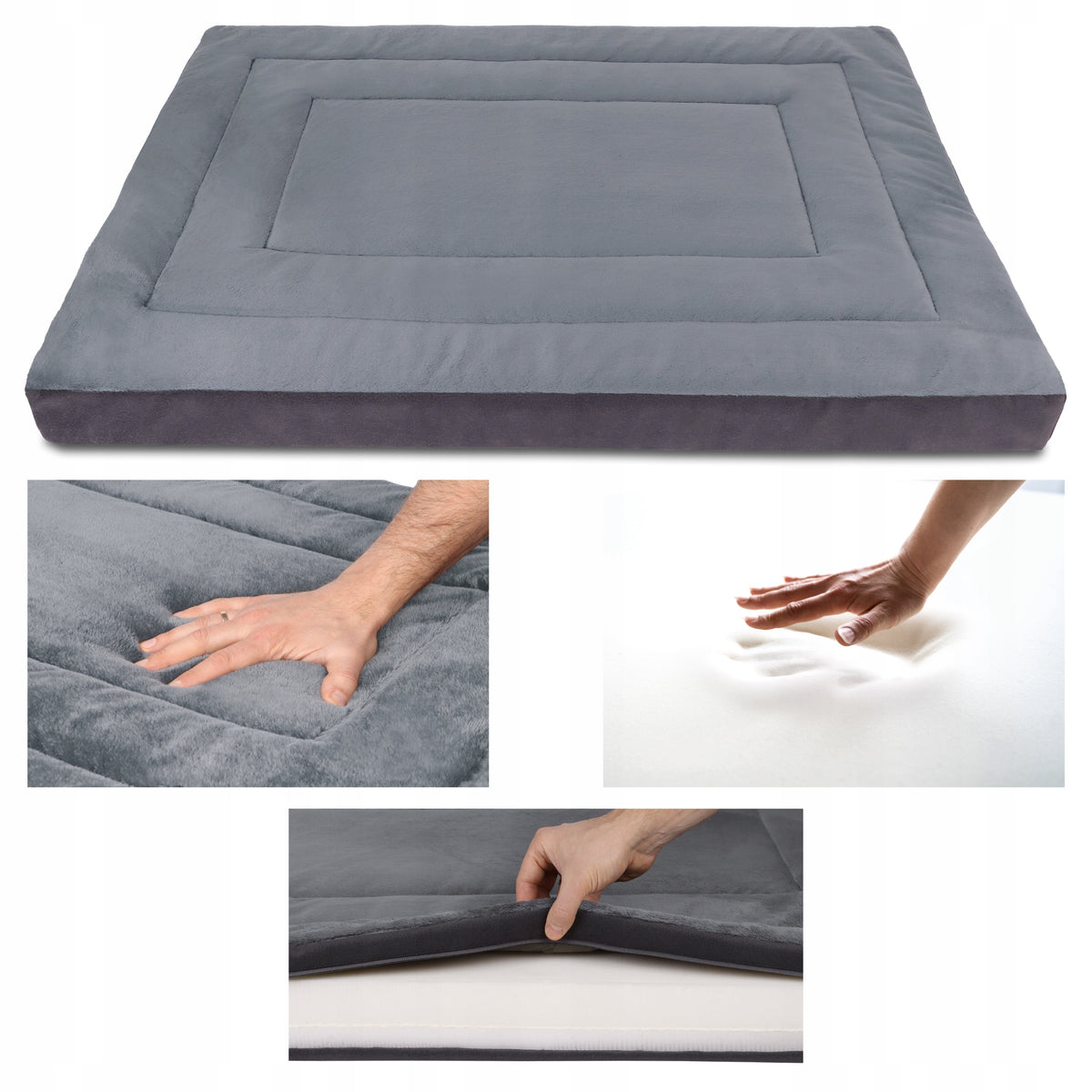 Orthopedic bed foam VISCO-MEMORY 130x90 grey VMO
