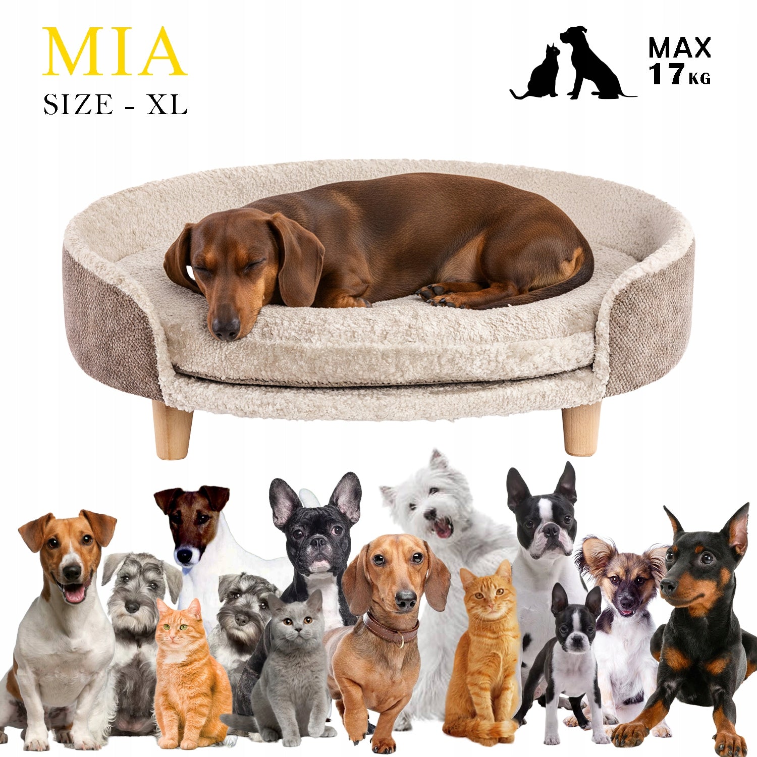 Orthopedic bed sofa on legs for cat dog XL premium large comfortable Packaging status original