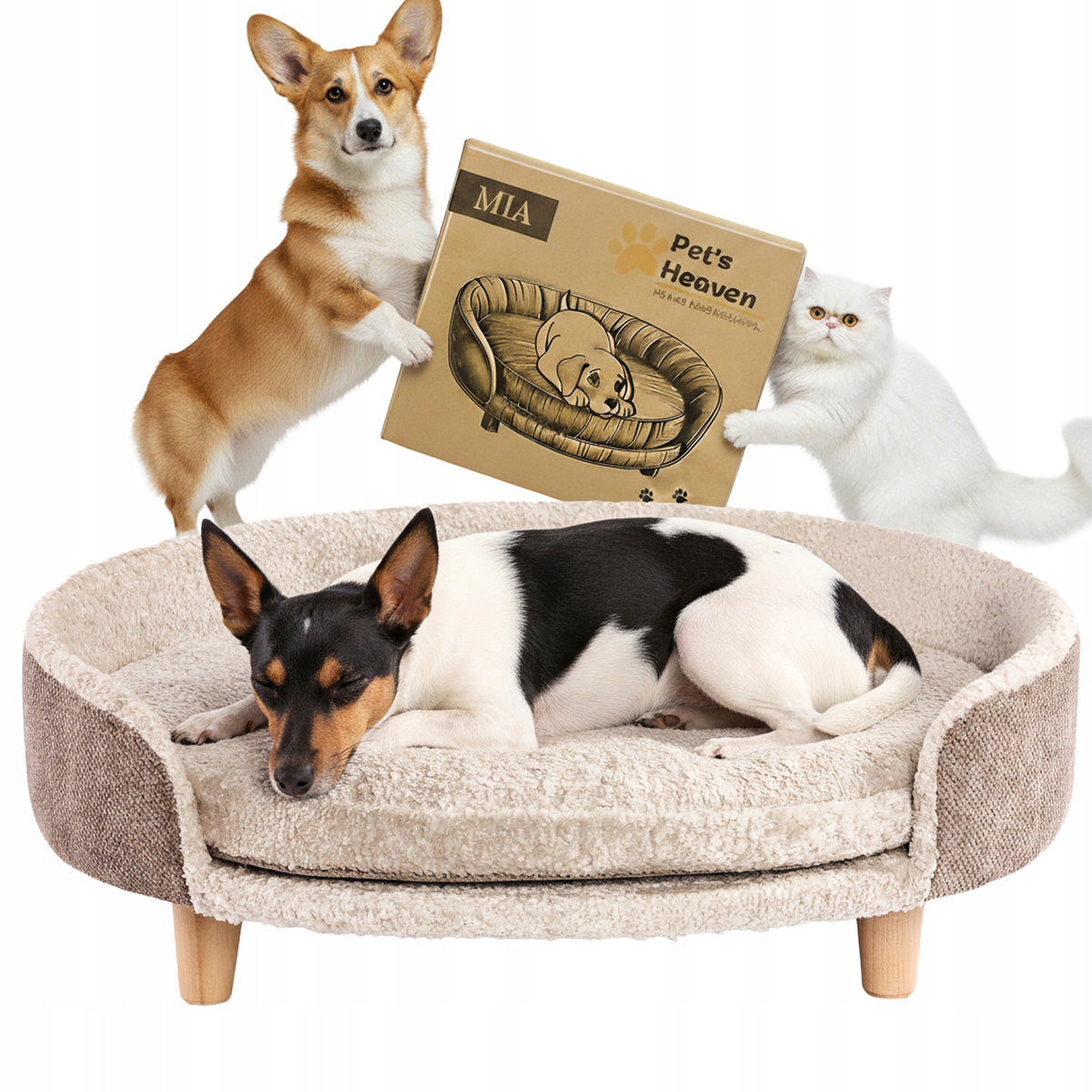Orthopedic bed sofa on legs for cat dog XL premium large comfortable