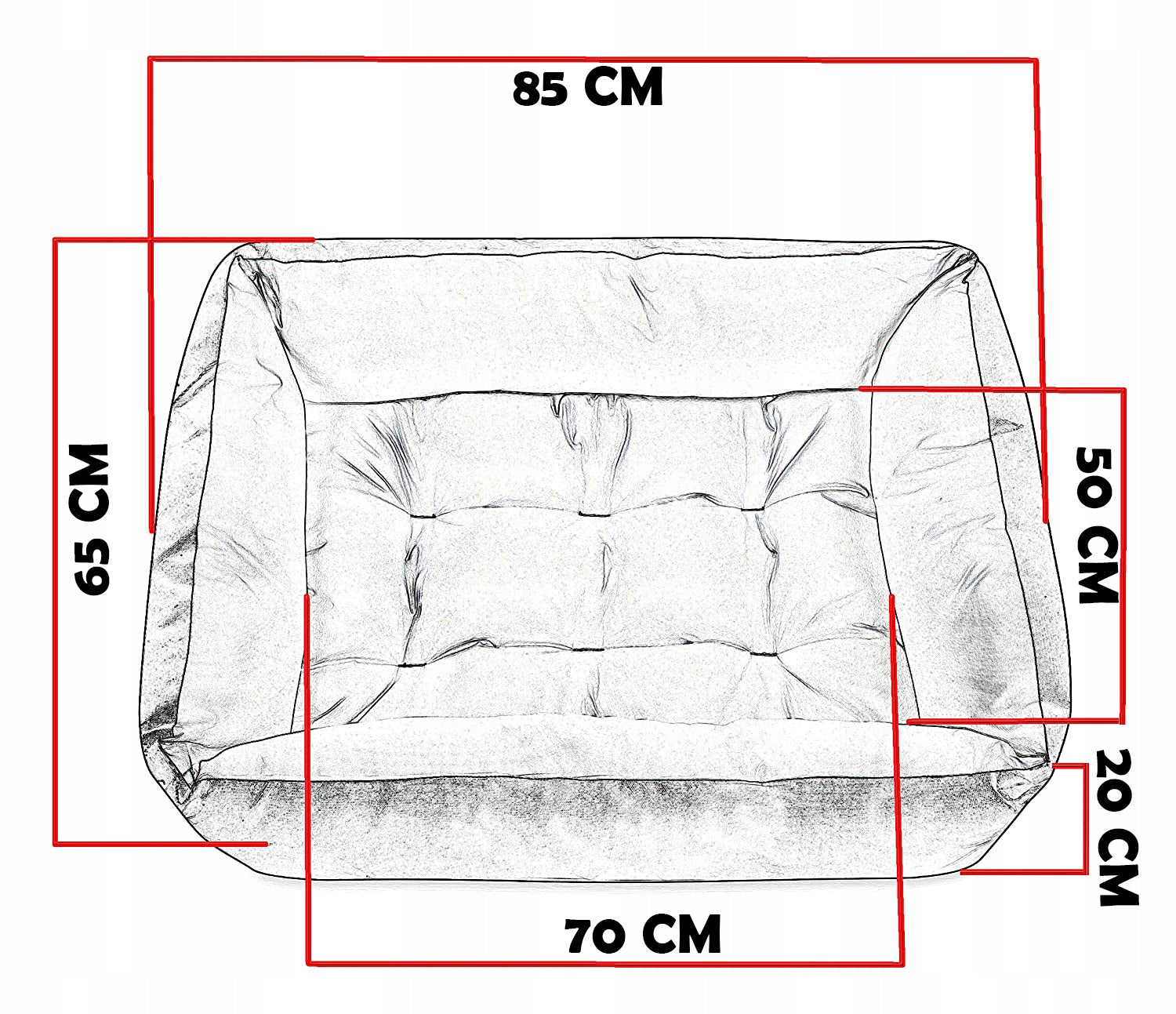 Orthopedic dog bed 85x65 waterproof linen EAN (GTIN) 5903631574870