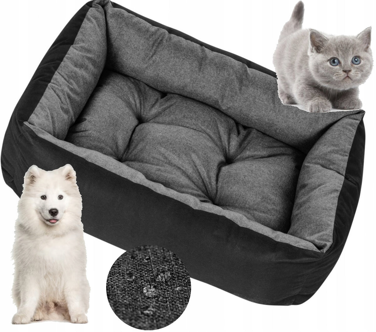 Orthopedic dog bed 85x65 waterproof linen Manufacturer code Legowisko ortopedyczne dla psa