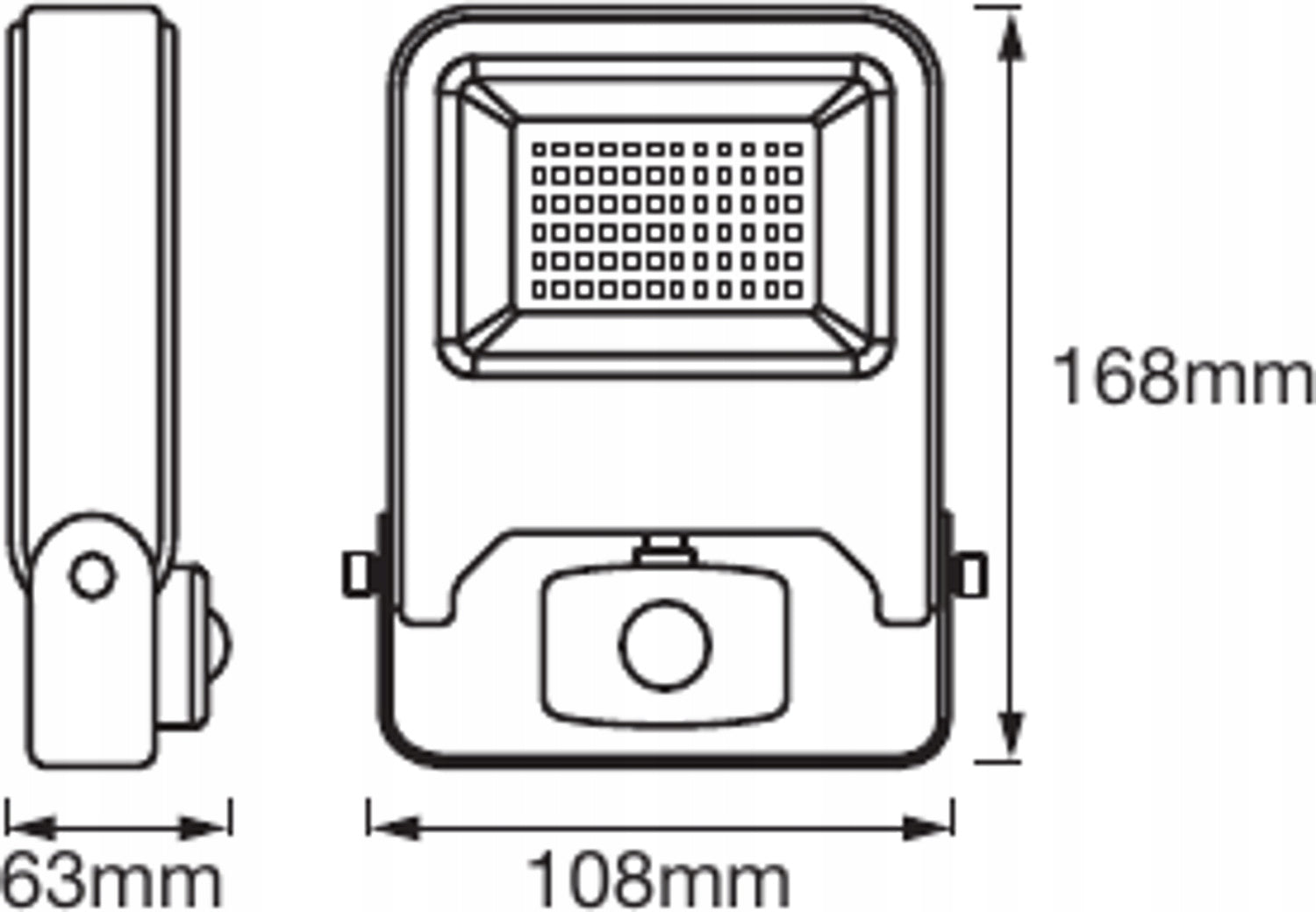 Osram Endura PCR LED floodlight lamp with sensor 10W 3000K IP65 1000lm Manufacturer code 4099854487125