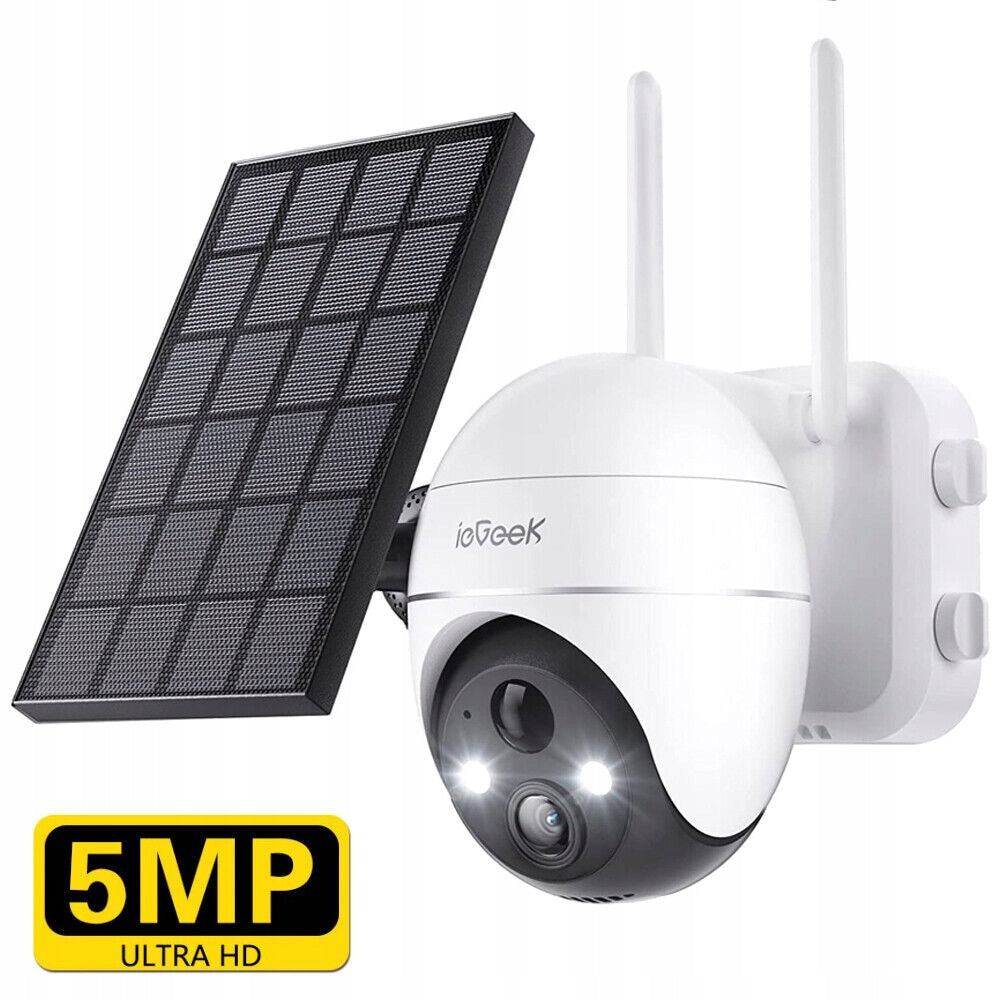 Outdoor Camera Rotating IP WiFi 5MPx 4x ZOOM Solar for 9600mAh Batteries Packaging status original