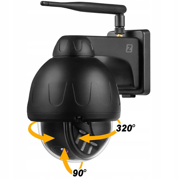 Outdoor Camera Rotating WiFi 5MPx AUDIO DETECTION Metal Black PTZ Packaging status original