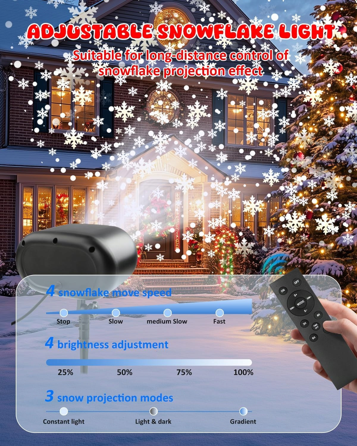 Outdoor Christmas Projector with Remote Control Snowflakes Brand no brand