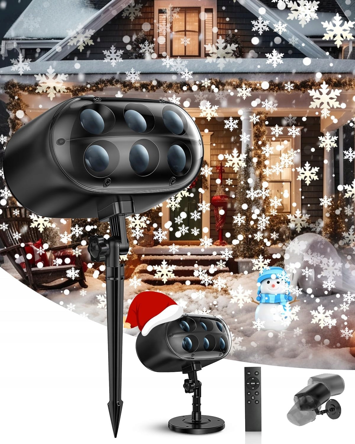 Outdoor Christmas Projector with Remote Control Snowflakes