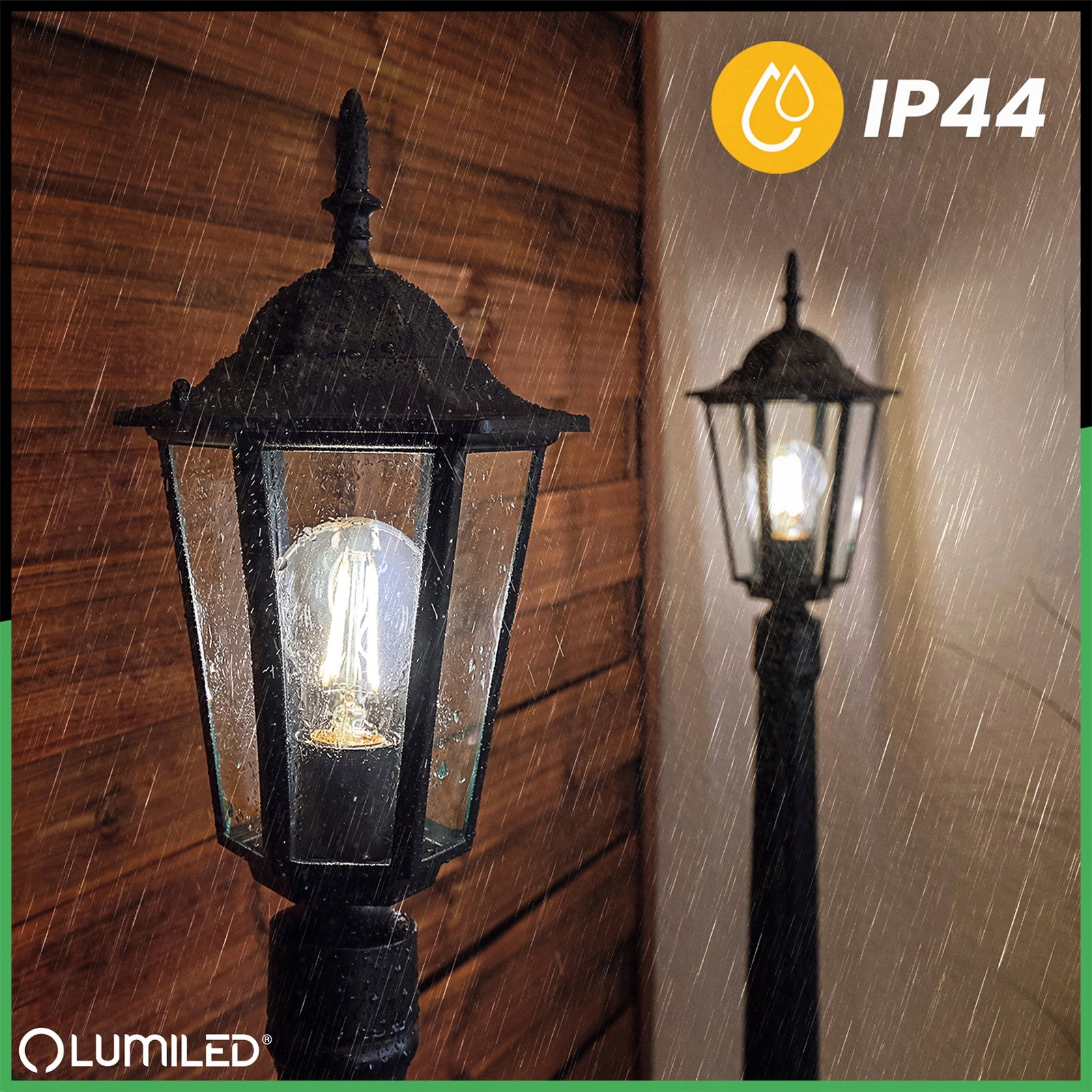 Outdoor Garden Lamp E27 IP44 POST LANTERN 100cm Black Aluminium Collection Bellis