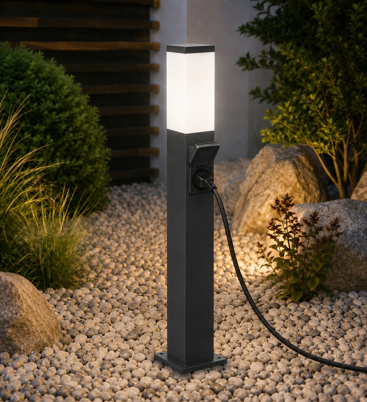 Outdoor Garden Lamp Standing E27 LED Post 90 cm + socket 230V Packaging status original