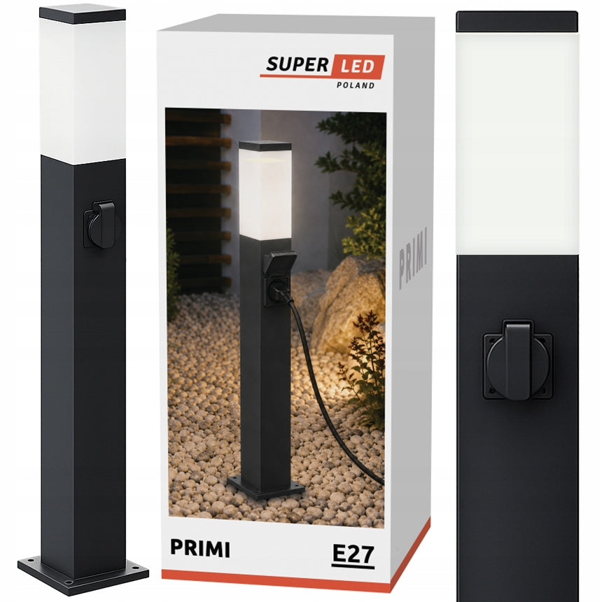 Outdoor Garden Lamp Standing E27 LED Post 90 cm + socket 230V