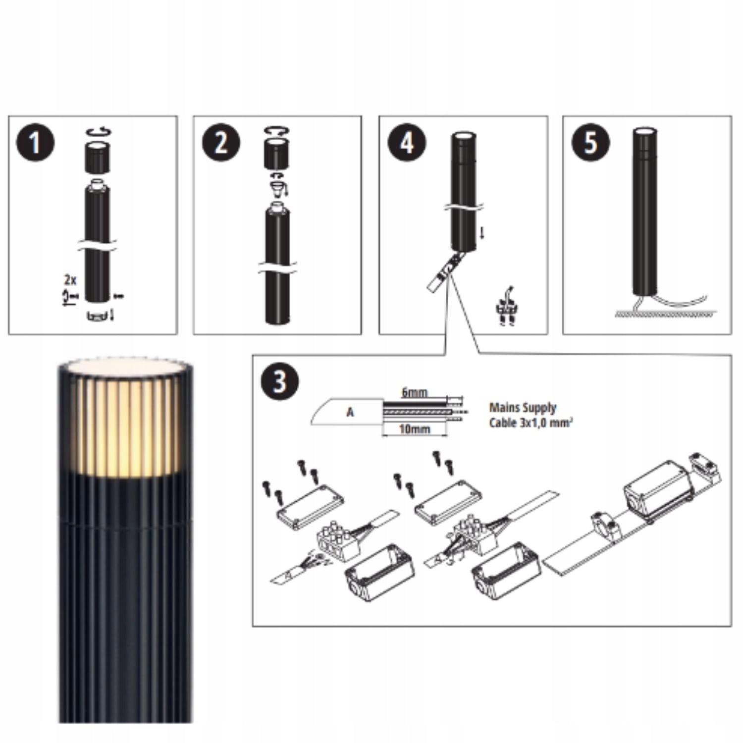 Outdoor Garden Standing Post Lamp for Garden Alley Discount Black 50cm Thread type G10