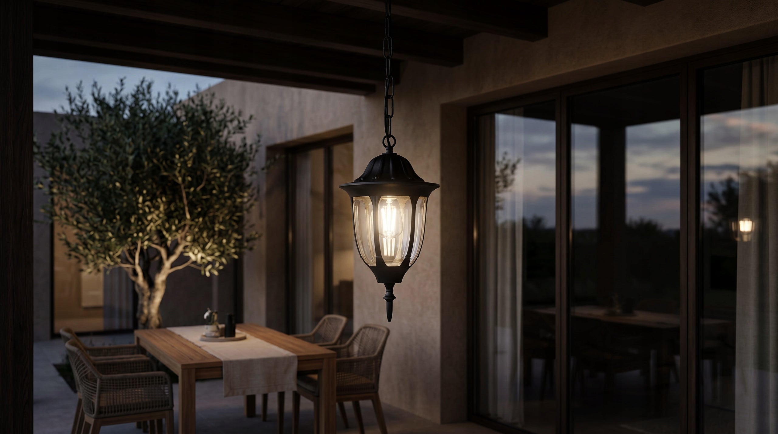 Outdoor Hanging Lamp For Garden Black Facade Garden Retro Vasco Collection VASCO