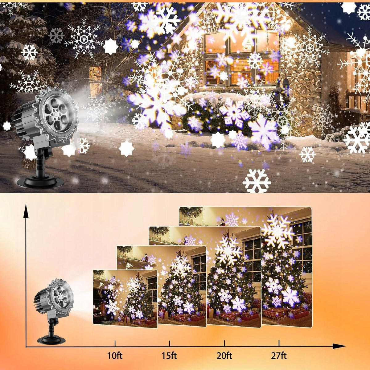 Outdoor LED Christmas Projector, Waterproof Headlight for Petals Brand no brand